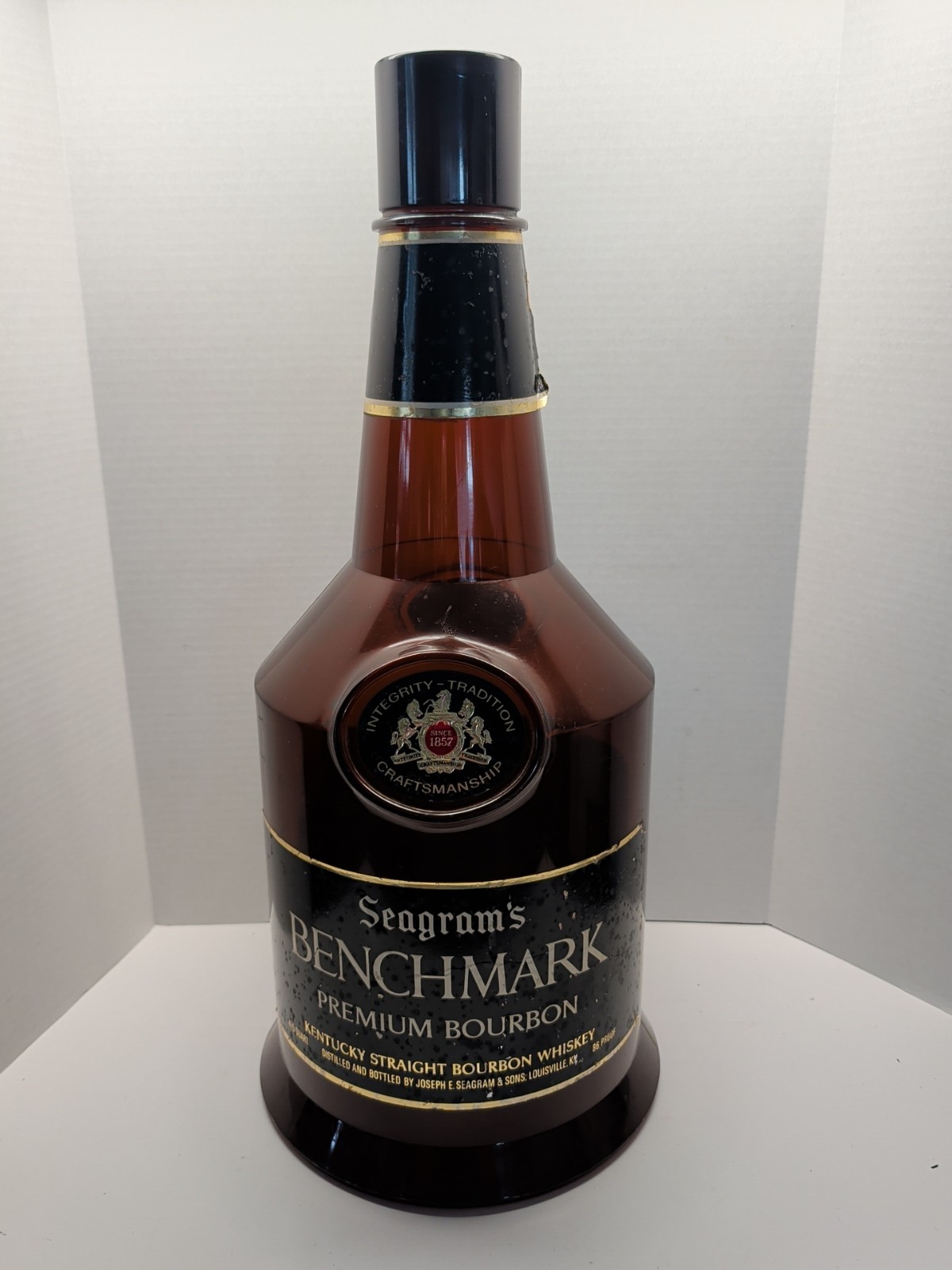 Vintage Seagrams Benchmark Premium Kentucky Bourbon Large Bank Display Bottle