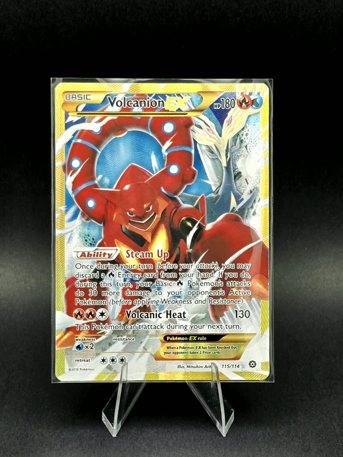 Pokémon TCG Volcanion EX 115/114 XY Steam Siege Secret Rare Holo English 180