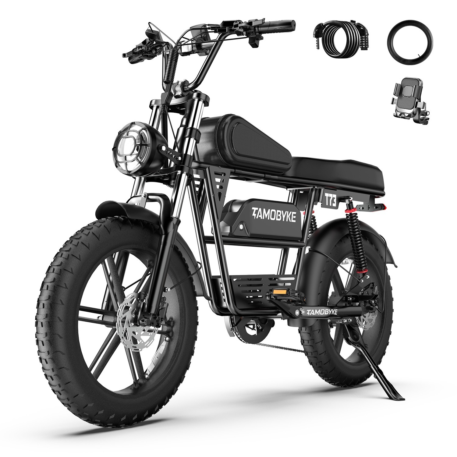 Tamobyke Electric Bike for Adults 1500W 30MPH 48V 15.6Ah 70Mi 20\