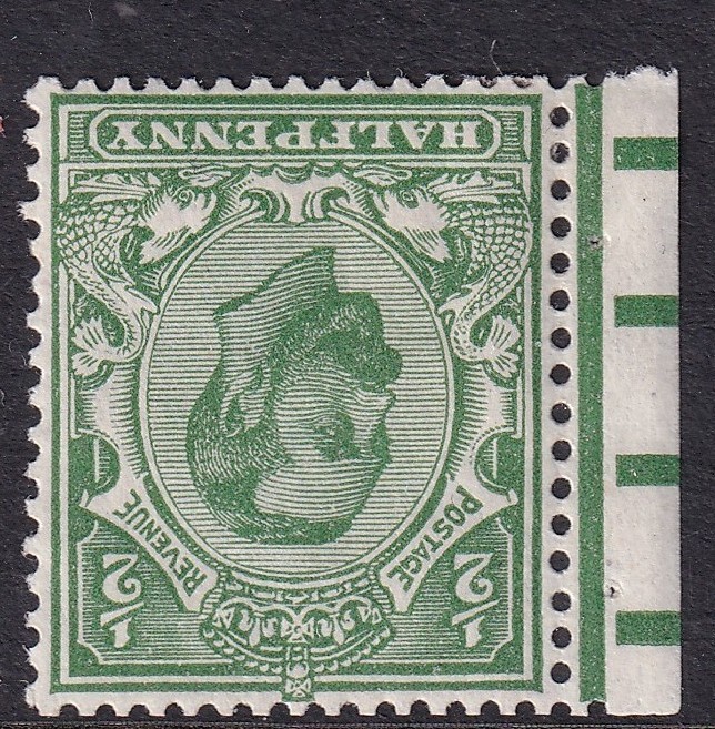 GB GV SG335wi ½d Green WATERMARK INVERTED - mounted mint