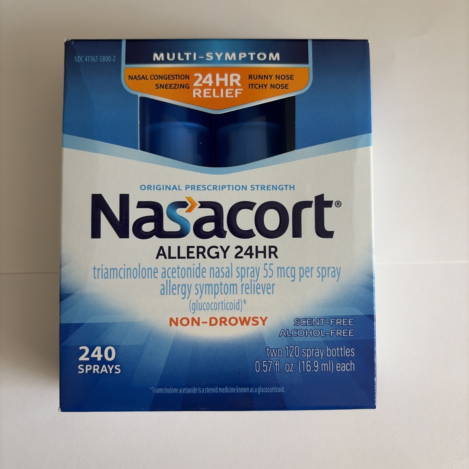 Nasacort 24HR Multi Symptom Allergy Relief 240 Sprays Exp. 1 Year + Nasacort 24HR Multi Symptom Allergy Relief 240 Sprays Exp. 1 Year +