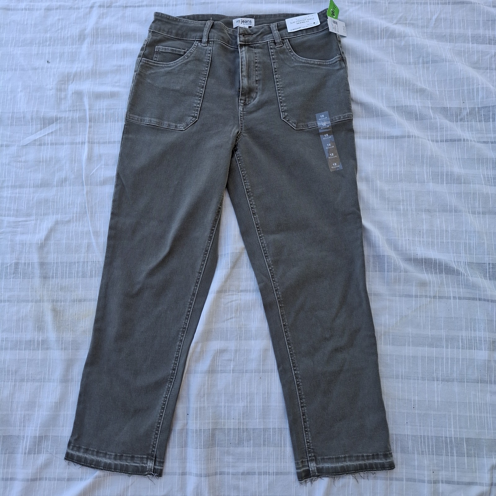 New Maurice\'s Slim Ankle Original Fit Olive Green Denim Raw Hem Jeans in Size 12 New Maurice\'s Slim Ankle Original Fit Olive Green Denim Raw Hem Jeans in Size 12