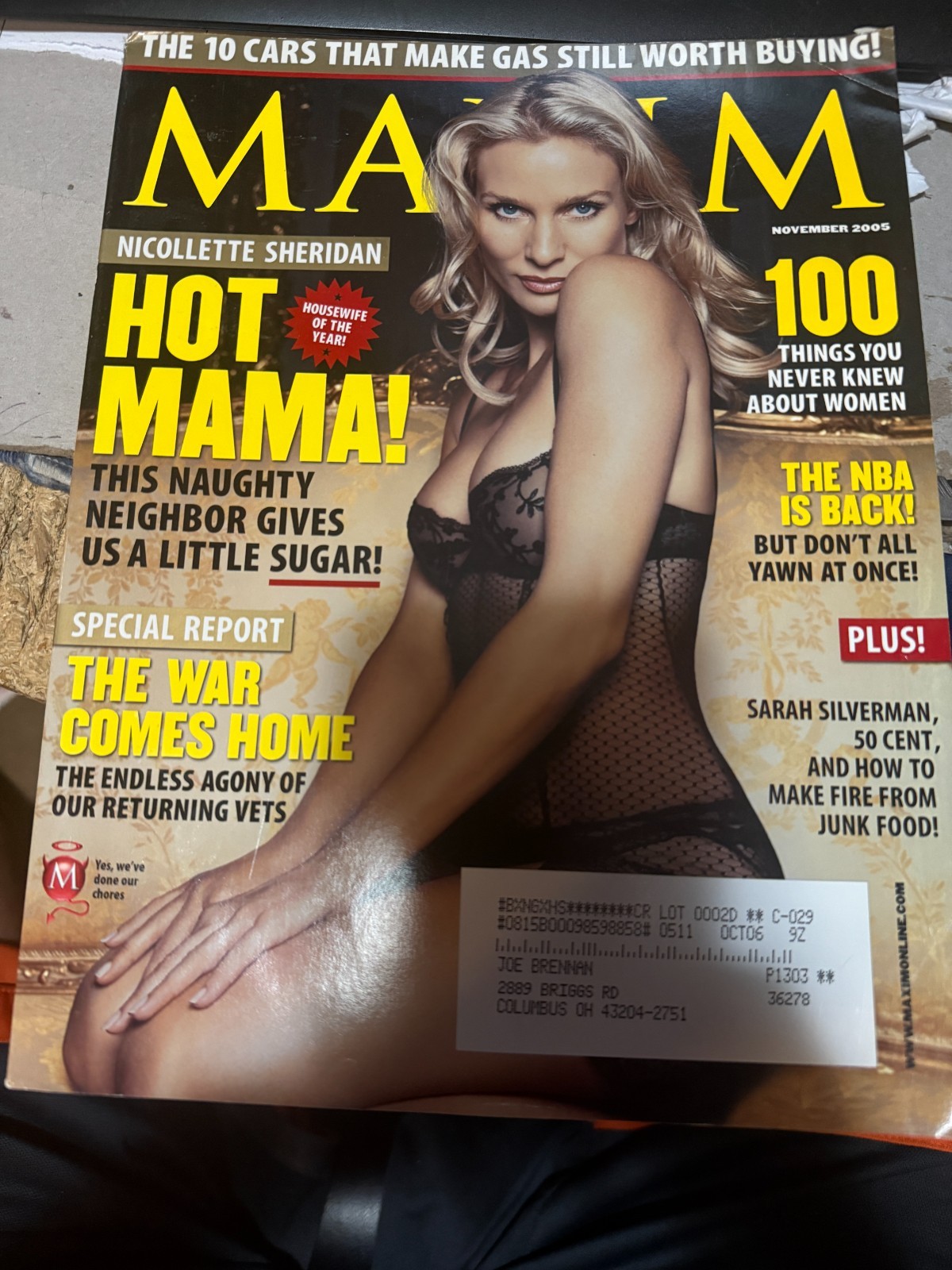 MAXIM------NOVEMBER 2005------NICOLLETTE SHERIDAN COVER