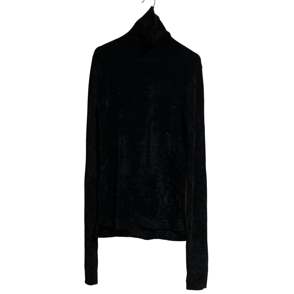 24AW UN3D. Velour Turtle Knit Top, Size 38, Black, Women USED