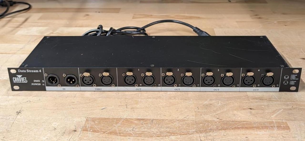 CHAUVET Data Stream 4 DMX Splitter - Stage Lighting, Band, DJ, Theater, w/ XLR