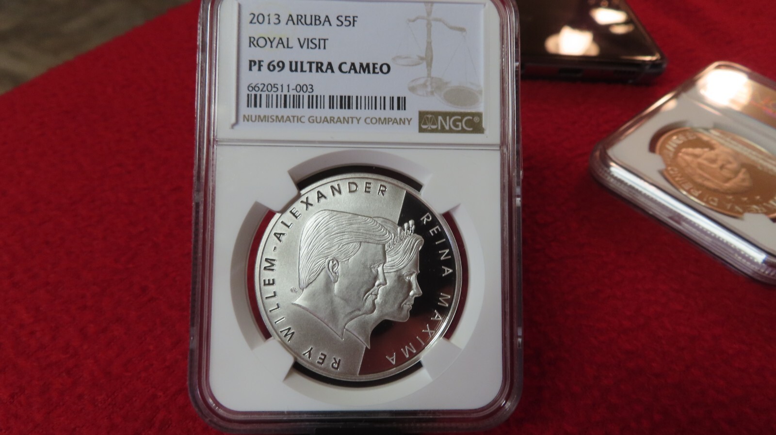 ARUBA Caribbean Netherlands Dutch 5 Florin 2013 Silver NGC PF PR 69 ROYAL VISIT ARUBA Caribbean Netherlands Dutch 5 Florin 2013 Silver NGC PF PR 69 ROYAL VISIT