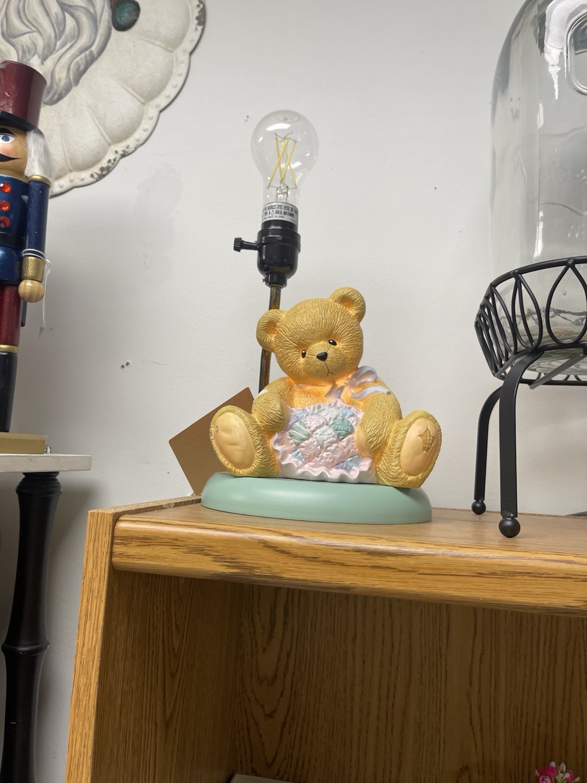 Cherished Teddy Lamp Nightlight Very Rare, No Lampshade