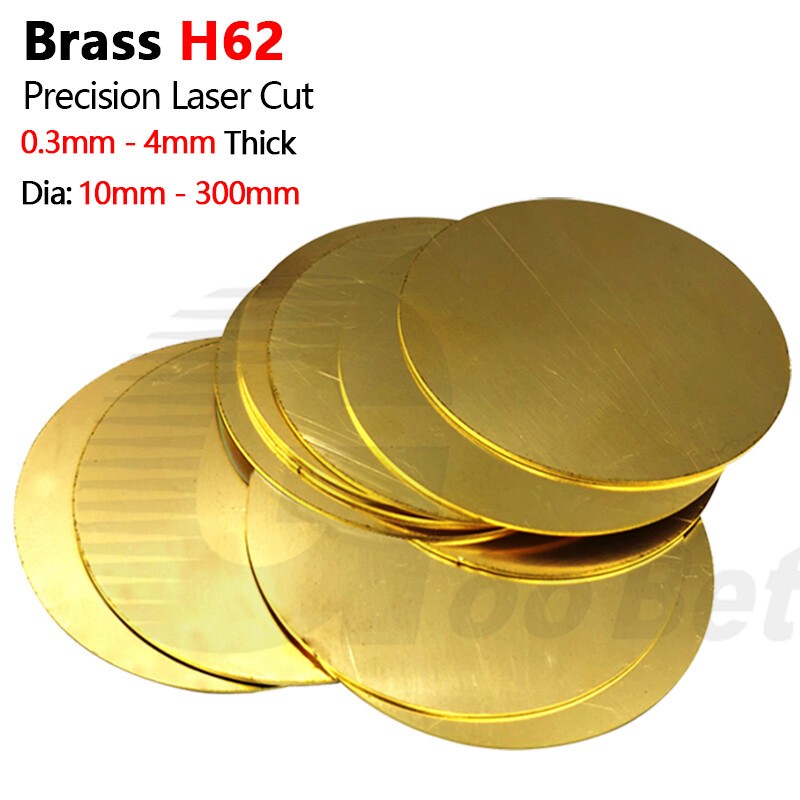 H62 Solid Brass Disk Circle Blanks Discs Round Sheets 10-300mm Dia 0.3-4mm Thick