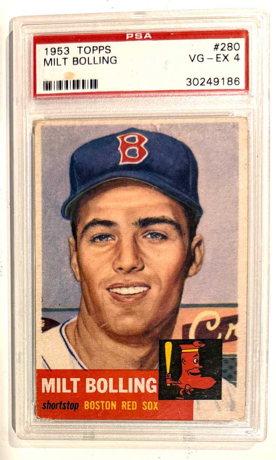 1953 Topps Milt Bolling #280 PSA VG-EX 4 Card 1953 Topps Milt Bolling #280 PSA VG-EX 4 Card