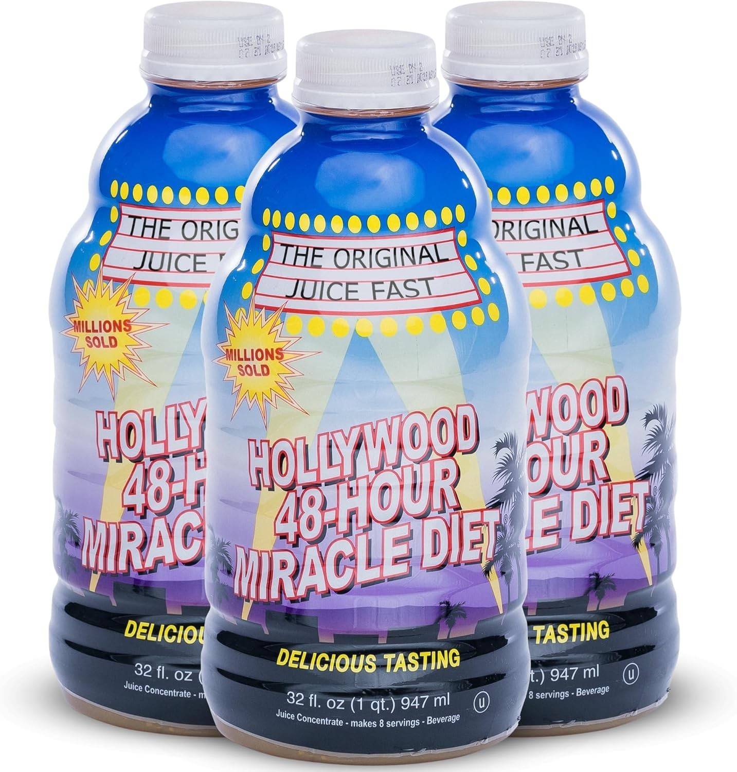 Hollywood Diet – Hollywood 48 Hr. Miracle Diet 32 fl.oz/947 mL Each - Pack of 3