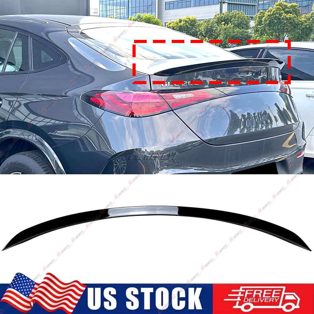 Gloss Black For Benz GLC Coupe GLC300 AMG 2023-2027 Rear Trunk Spoiler Wing