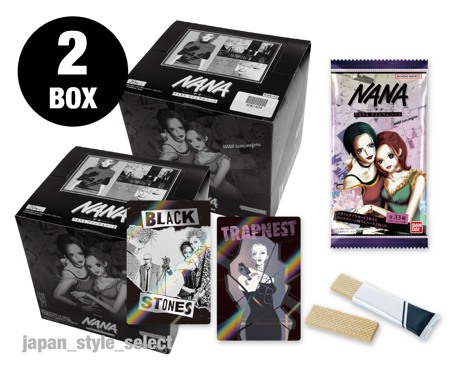 BANDAI NANA 25th Anniversary Wafer Card Collection 40 Packs (2 Boxes) Ai Yazawa