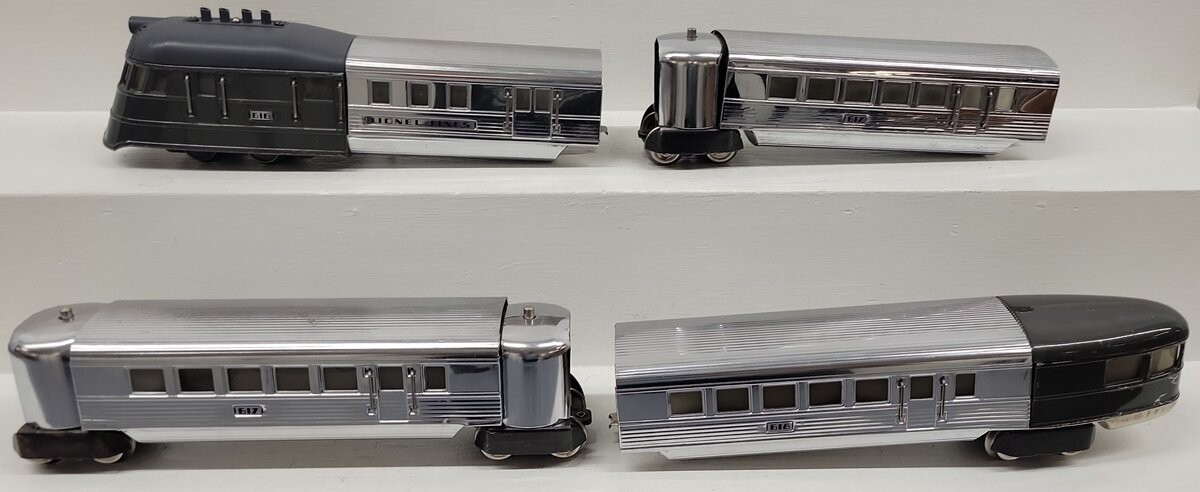 Lionel 616W Vintage O Prewar Flying Yankee Powered Streamliner (Set of 4)