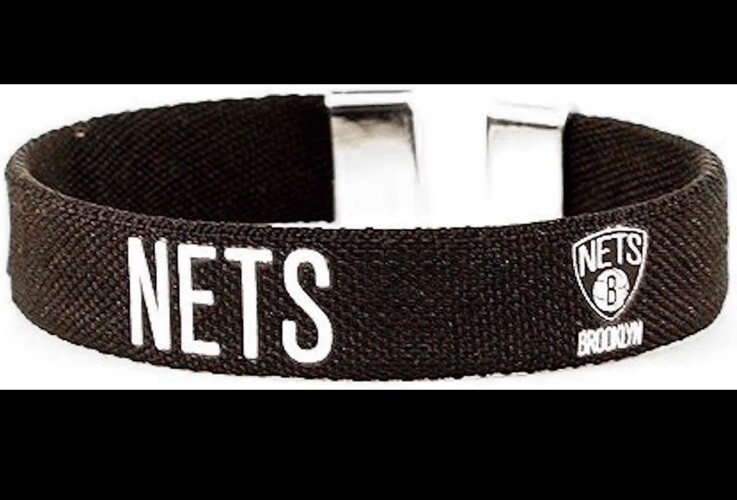 Aminco NBA Brooklyn Nets Ribbon Band Bracelet, Team Color New