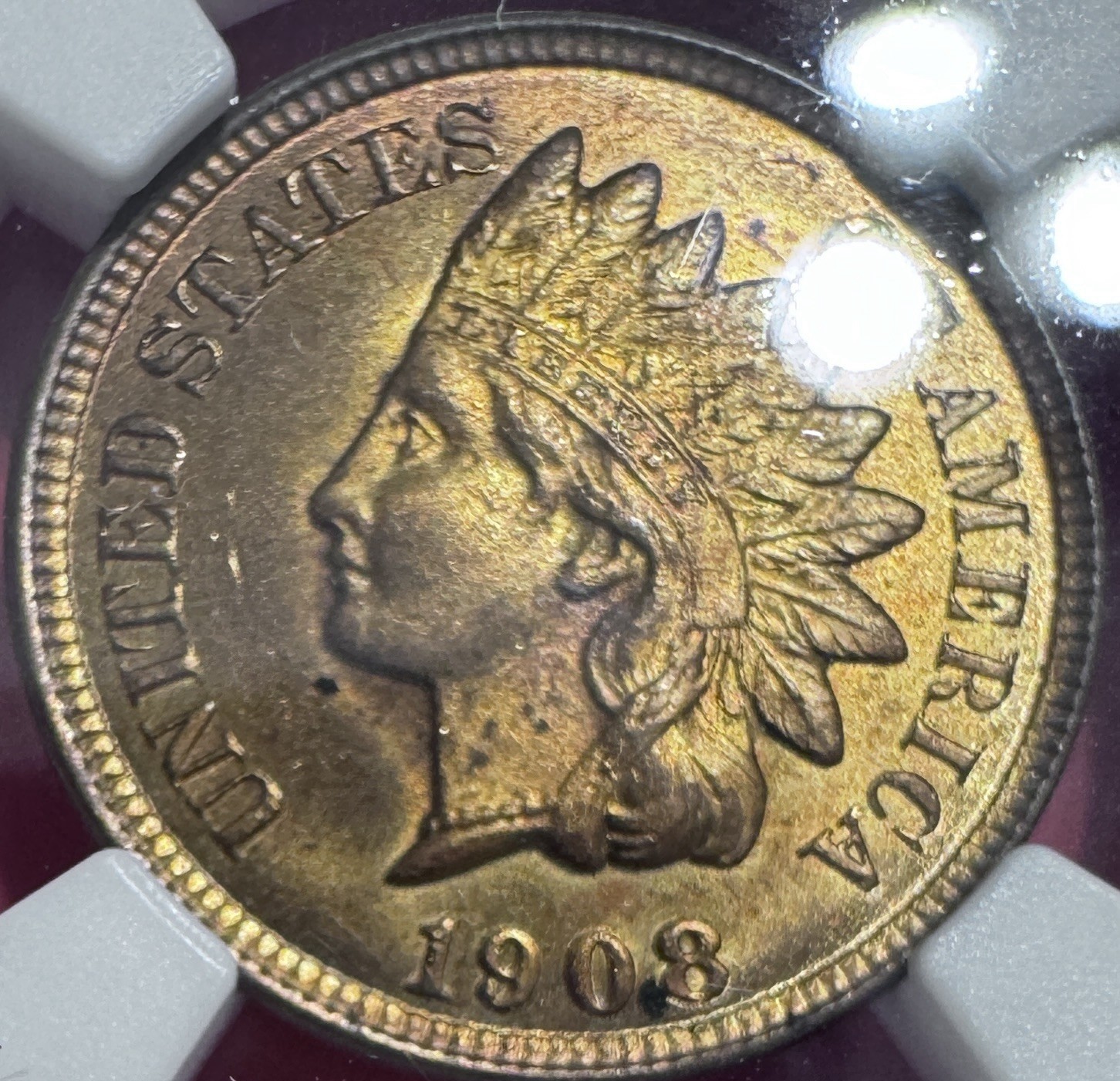 1908-P Indian Head Cent MS63 RB 1908-P Indian Head Cent MS63 RB