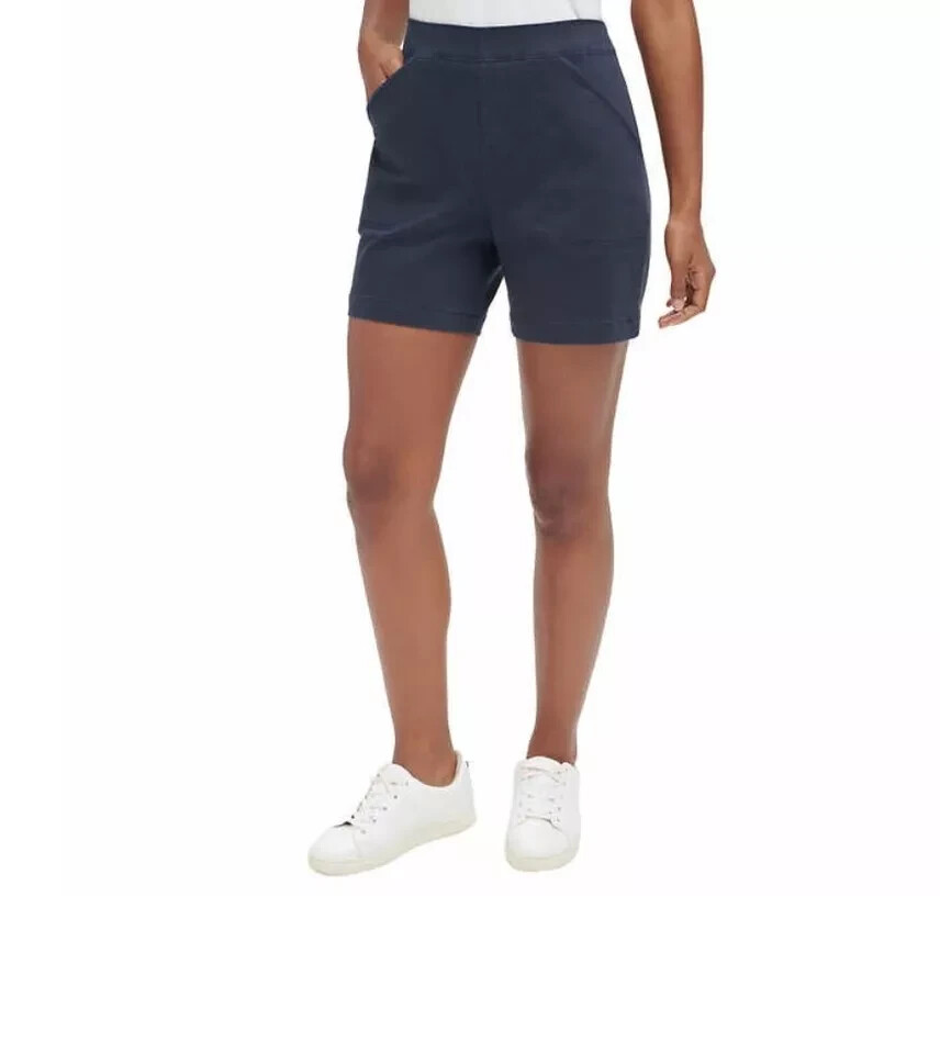 NEW Nautica Jeans Womens Pull-On Shorts, Navy Blue, Size LARGE