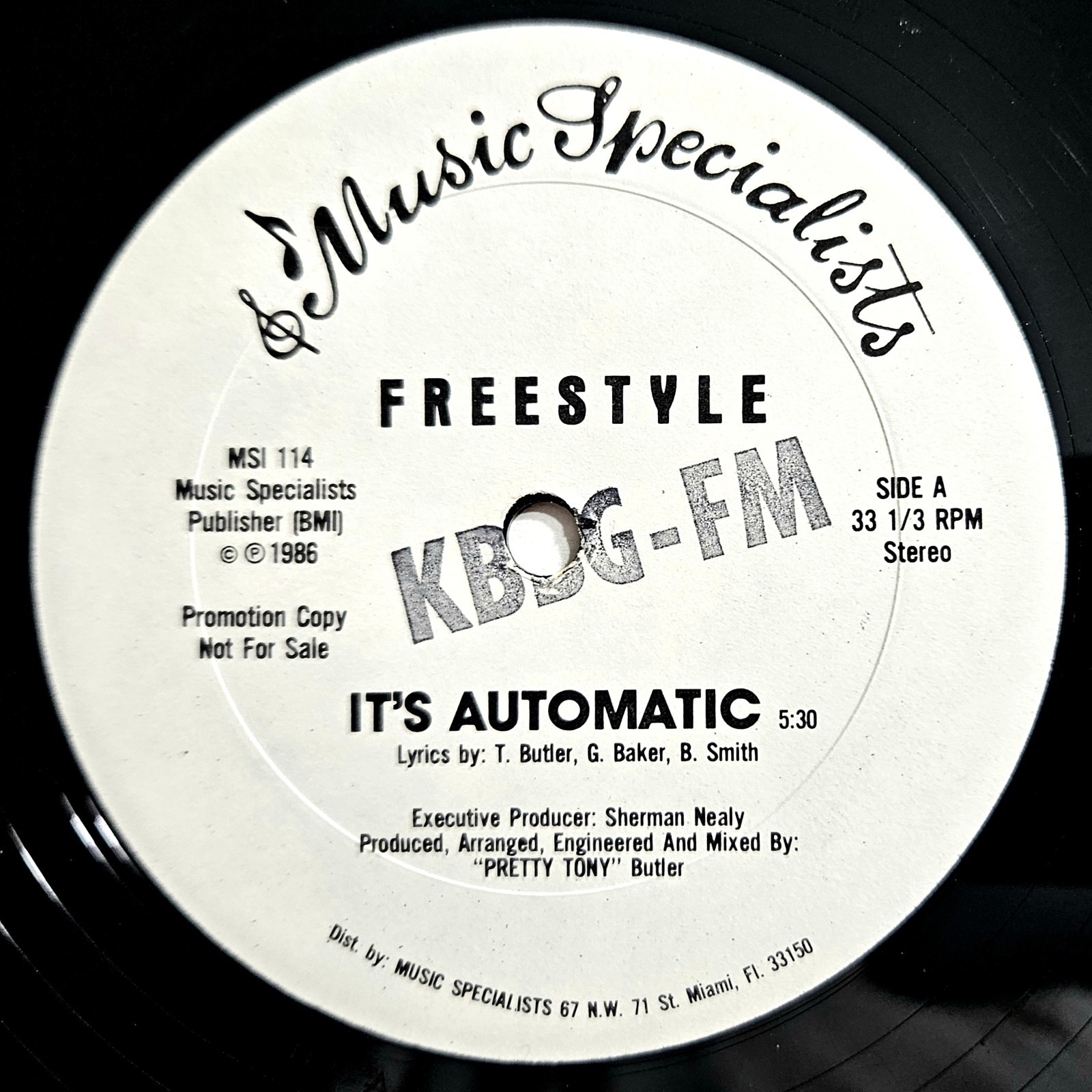 ELECTRO-FUNK - FREESTYLE - IT\'S AUTOMATIC - MUSIC SPECIALISTS ORIGINAL PROMO