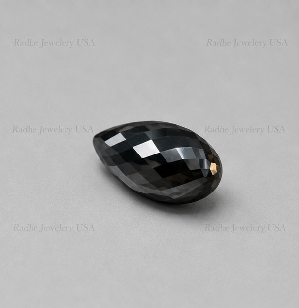 9 - 27Ct Lab Created Black Moissanite Pear Loose Gemstone Full Cut Jewelry Stone