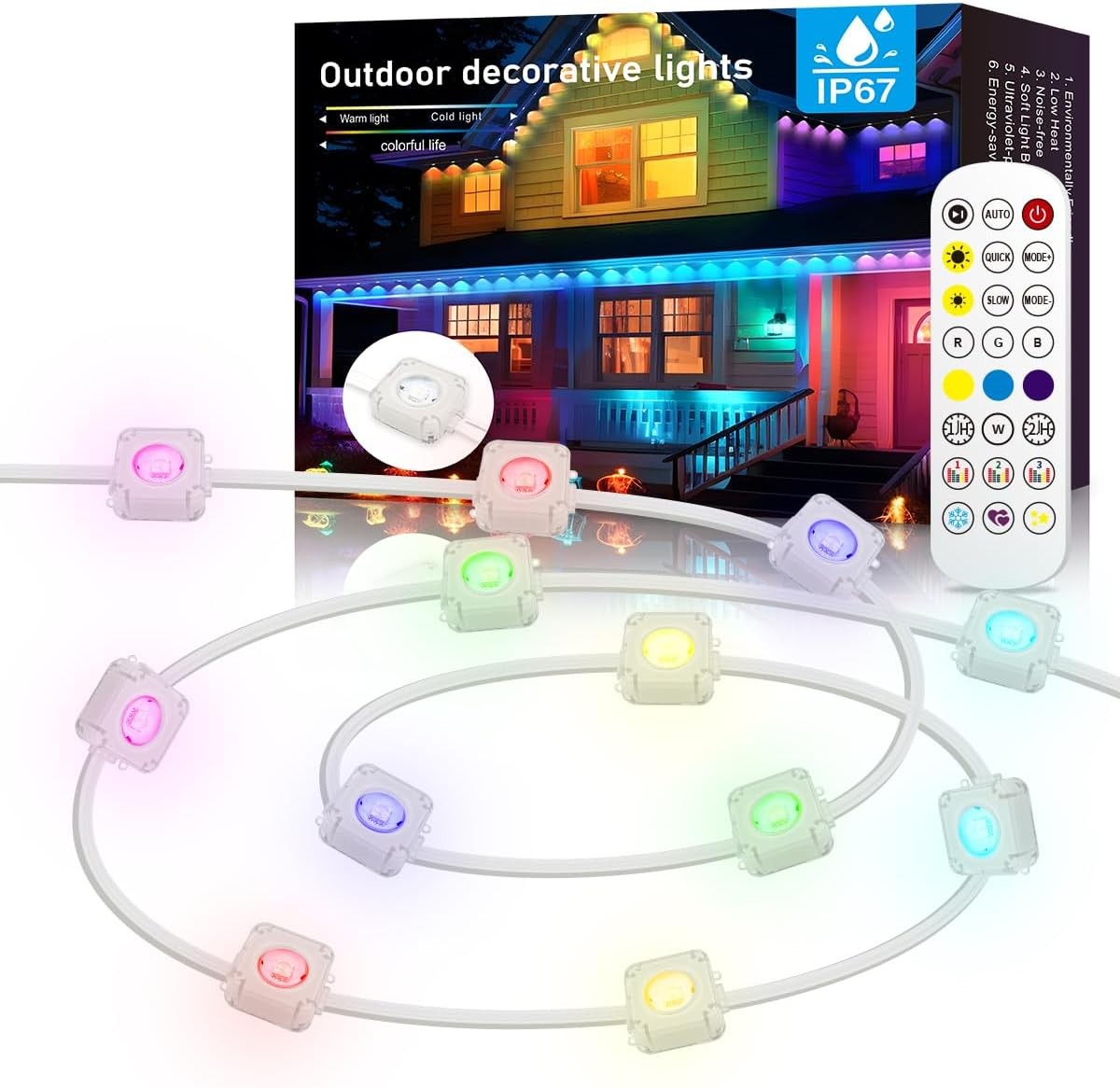 Permanent Outdoor RGB Lights Smart Lights with App/Remote Control Holiday DIY