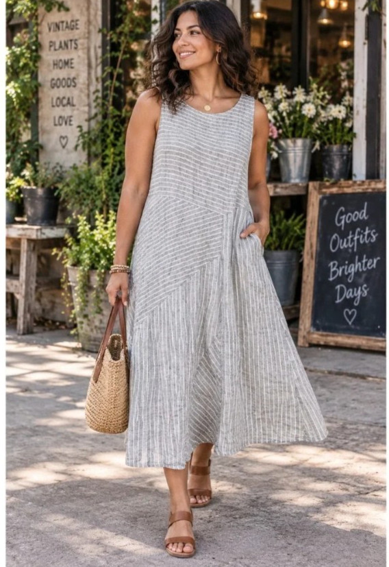 J. Jill Love Linen Dress Sz Medium 