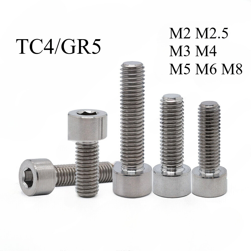 GR5 Titanium Allen Hex Socket Bolts Cap Head Screws M2 M2.5 M3 M4 M5 M6 M8 GR5 Titanium Allen Hex Socket Bolts Cap Head Screws M2 M2.5 M3 M4 M5 M6 M8