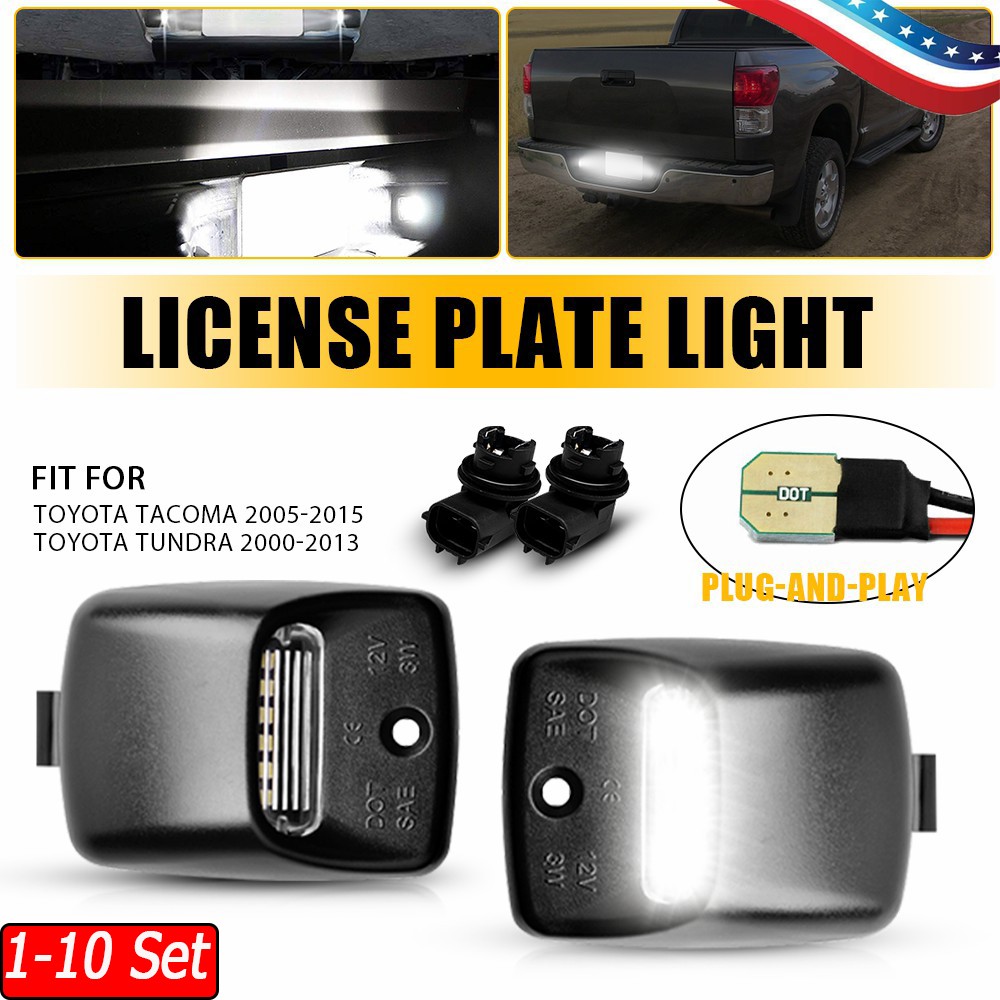 1-10 Set Truck LED Rear License Plate Light+Socket Fit Toyota Tundra 2000-13