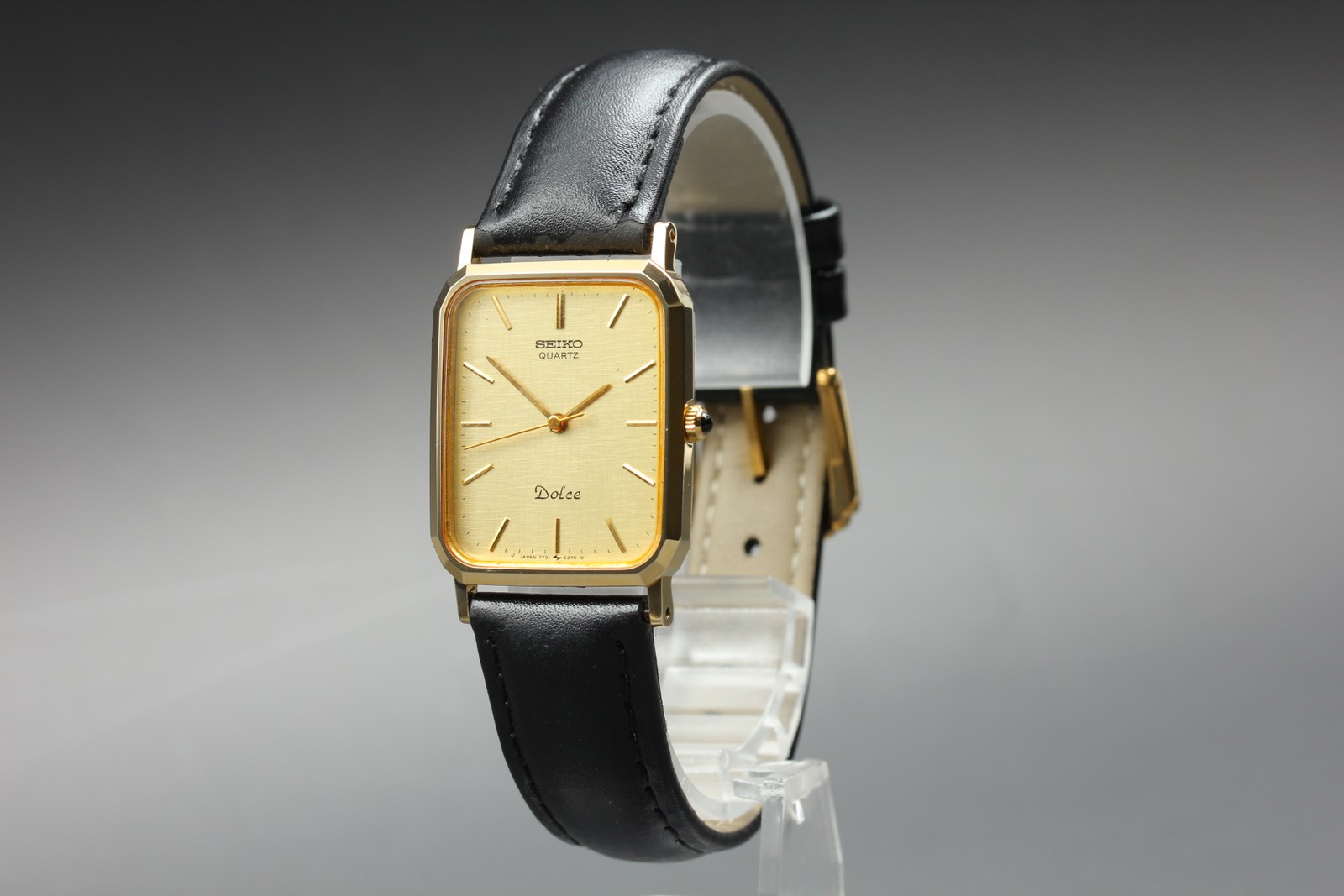 Vintage [ Exc+5 ] Seiko Dolce 7731-5240 Gold Dial Quartz Men\'s Watch From JAPAN