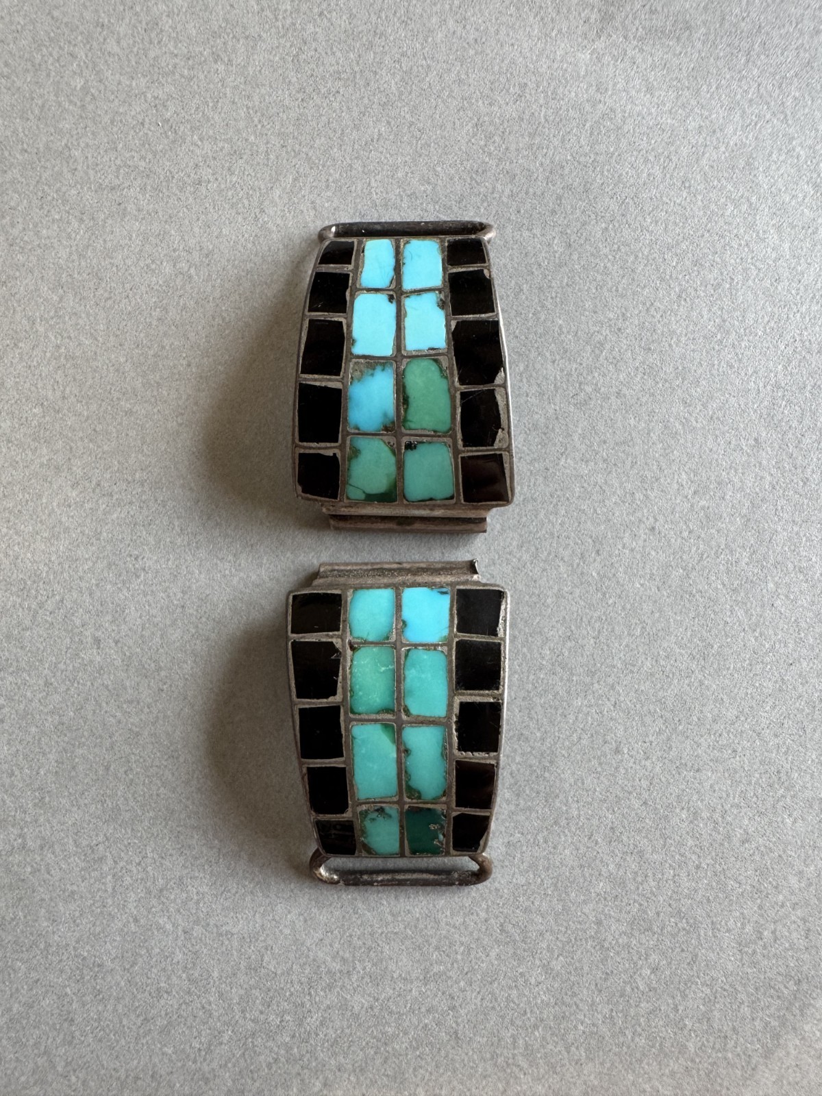 Old Pawn Zuni Sterling  Sterling Turquoise , Jet Watch Bands