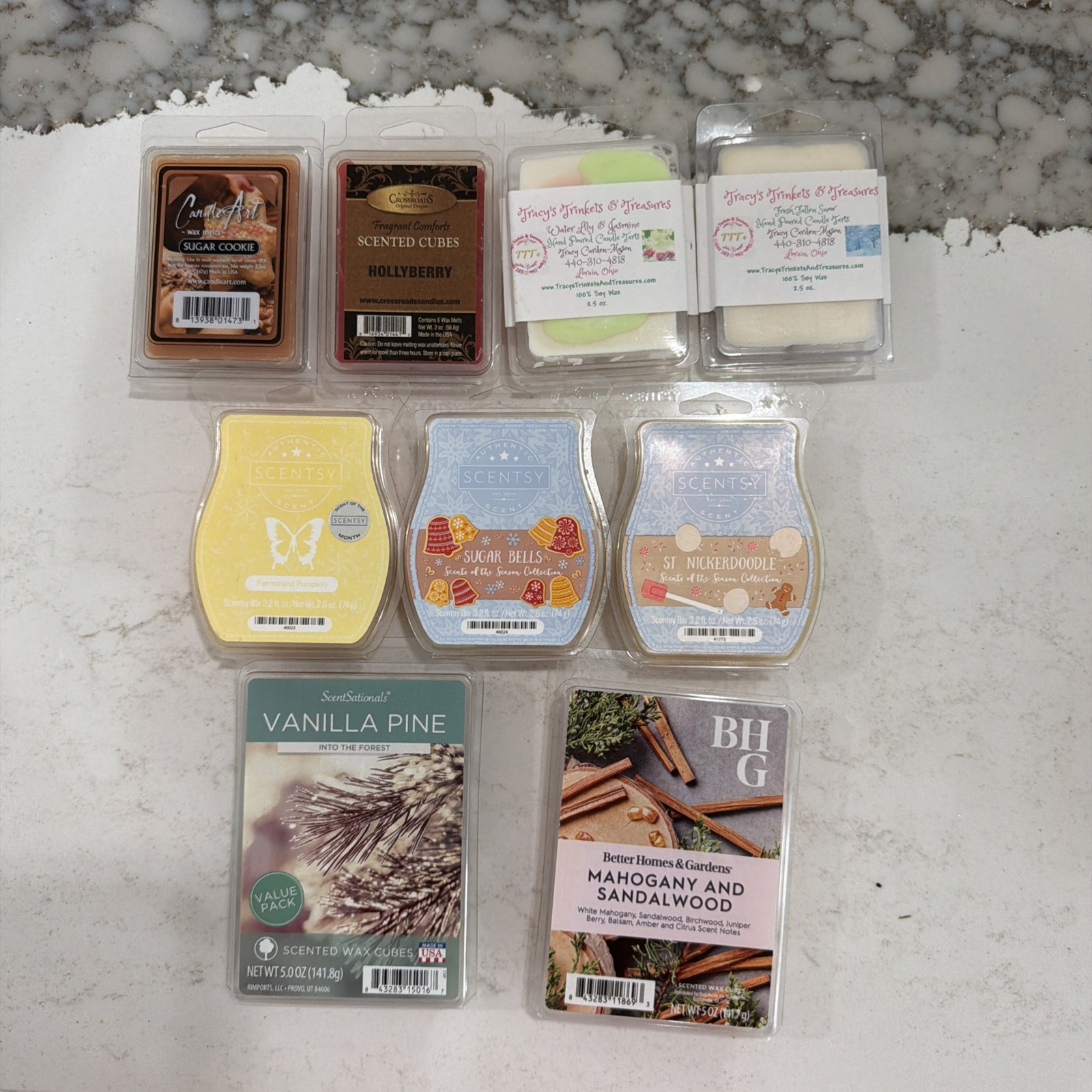 Scentsy Wax Bars Lot of 9. Mixed Scents Solid Wax Melts & 6 opened Scentsy Wax Bars Lot of 9. Mixed Scents Solid Wax Melts & 6 opened