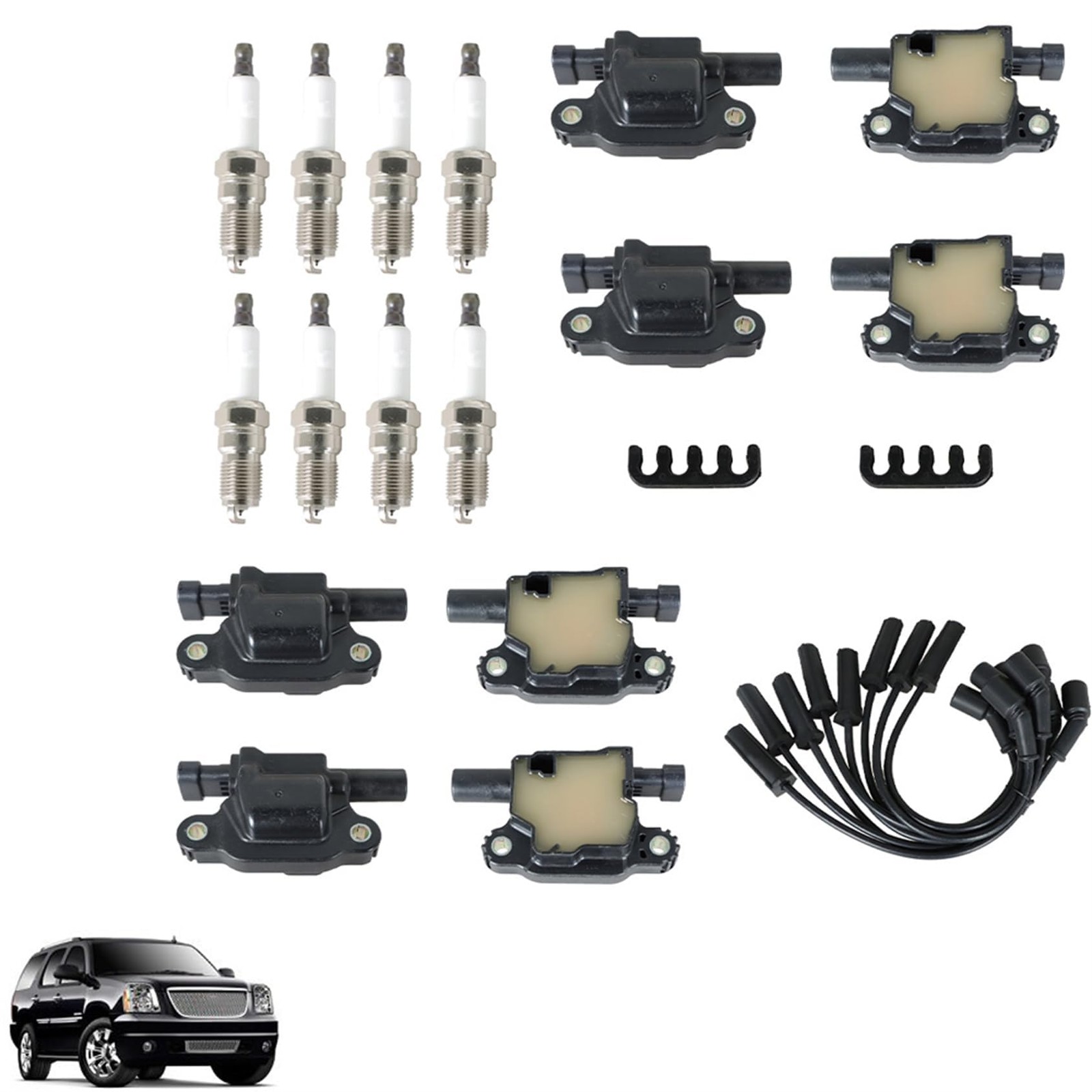 8Pcs Ignition Coil Spark Plug Wire for LaCrosse 2008-2009 Escalade 2007-2016