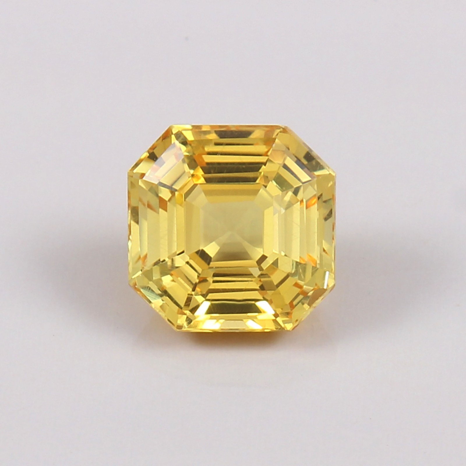 AAA 10x10 mm Natural Flawless Ceylon Yellow Sapphire Loose Gemstone Asscher Cut