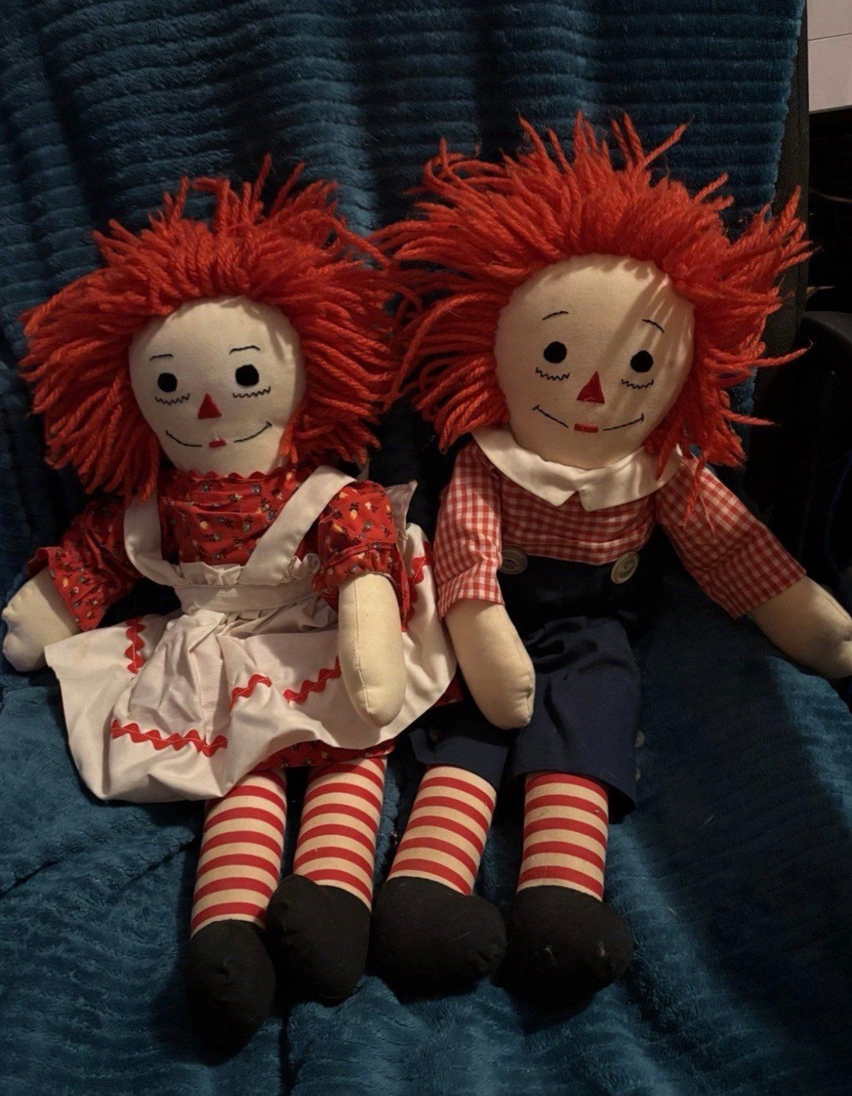 Authentic -  Georgene - Raggedy Ann + Raggedy Andy Dolls Set - Vintage 50’s Era