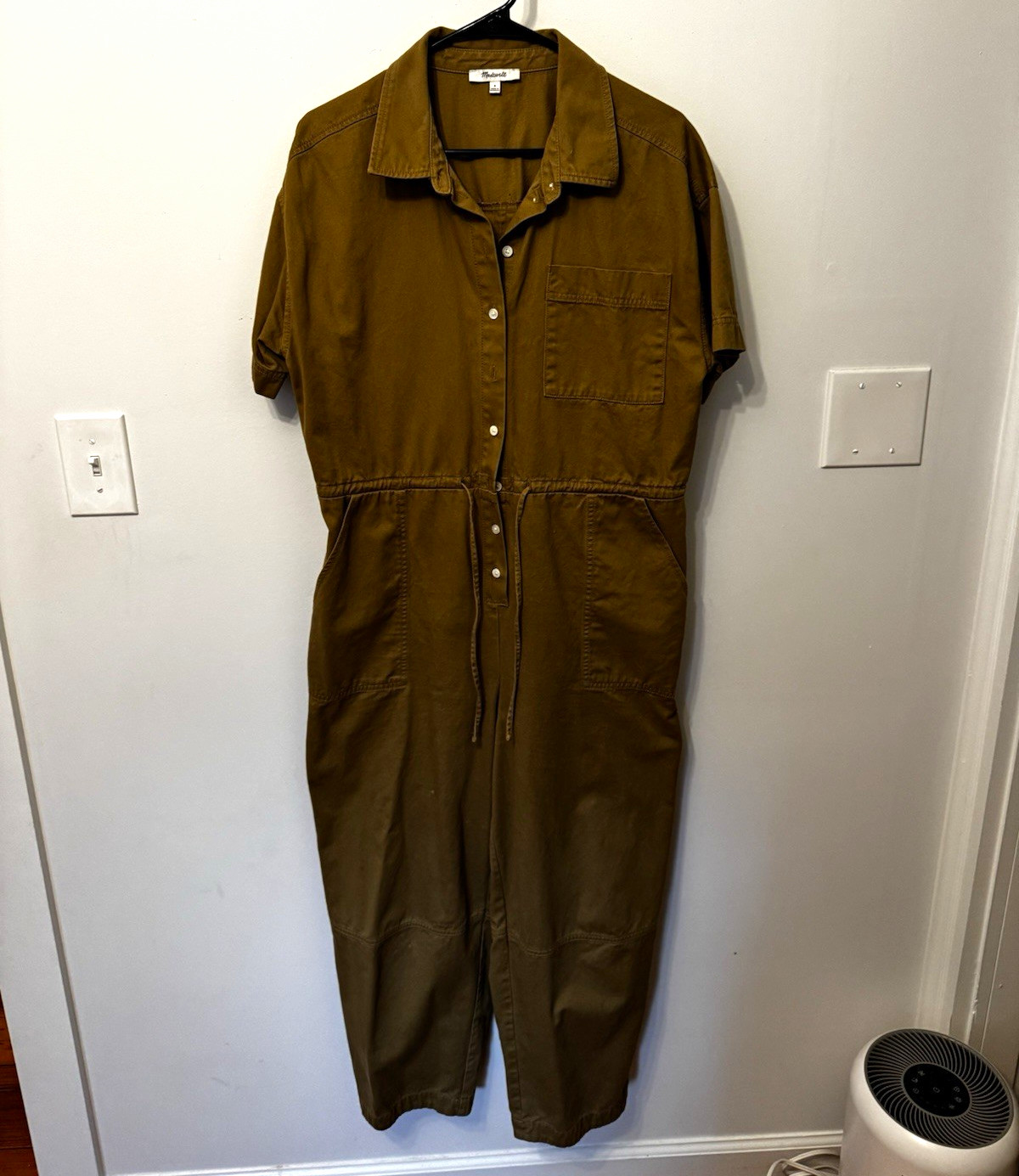 Madewell Women’s Brown Collared Short Sleeve Button Front Jumpsuit Pockets 8 Madewell Women’s Brown Collared Short Sleeve Button Front Jumpsuit Pockets 8