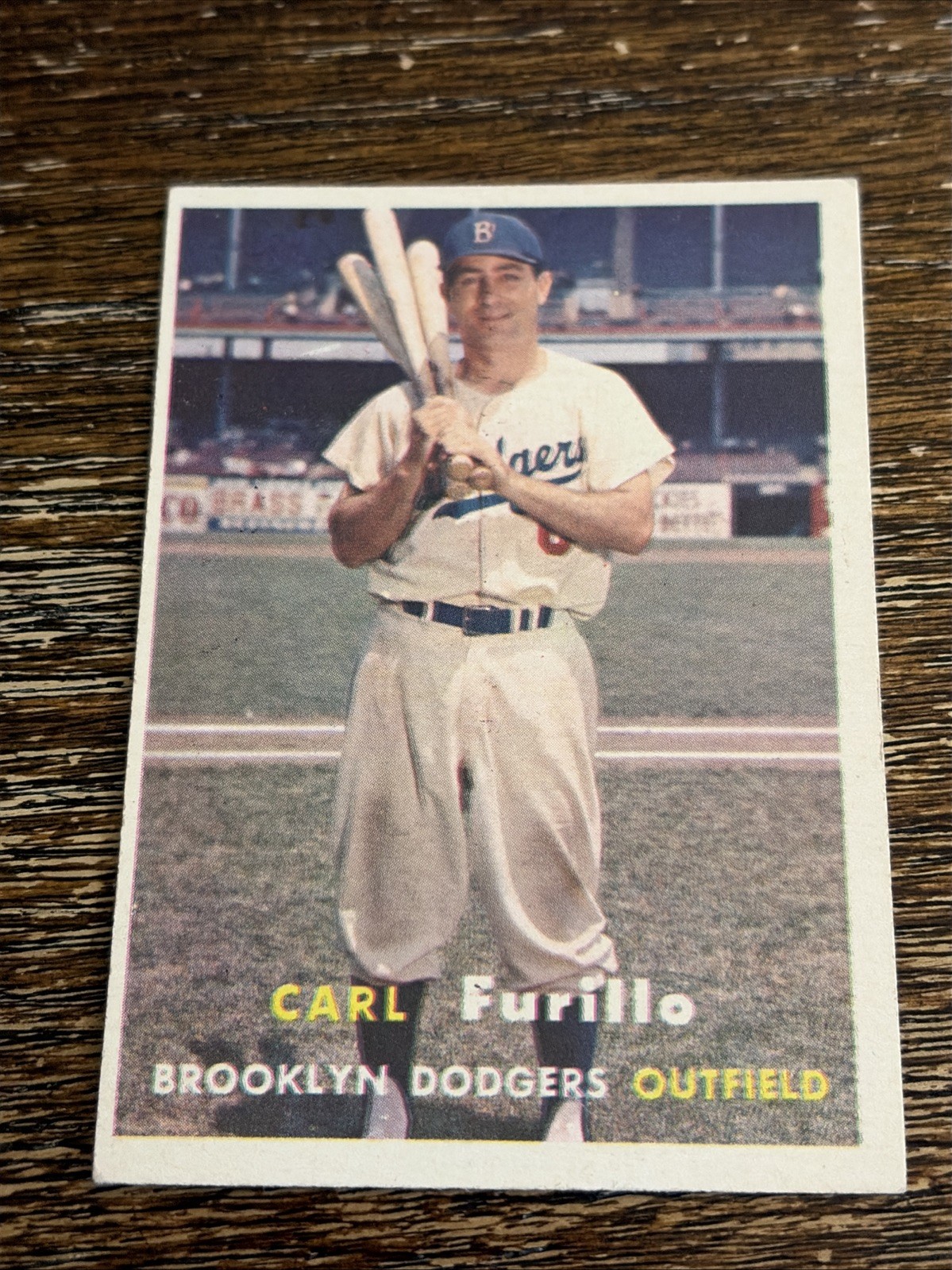 1957 TOPPS CARL FURILLO #45 DODGERS EXCELLENT OR BETTER