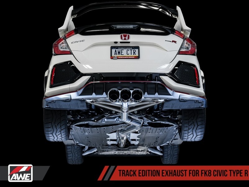 AWE Track Exhaust & Front Pipe w/ Triple Black Tips for FK8 Honda Civic Type R AWE Track Exhaust & Front Pipe w/ Triple Black Tips for FK8 Honda Civic Type R