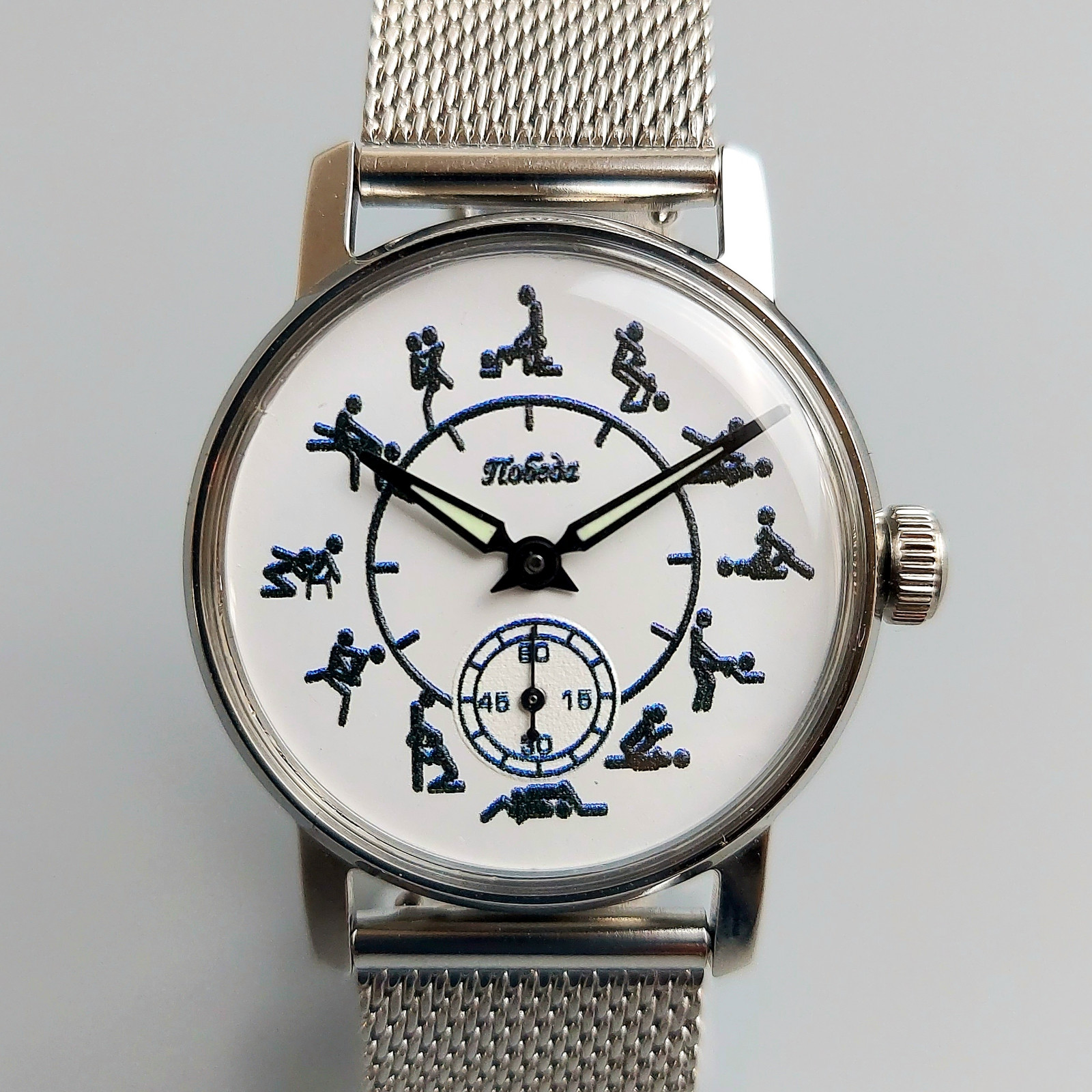 Soviet Pobeda Wristwatch Vintage Mechanical Men's Watch Serviced