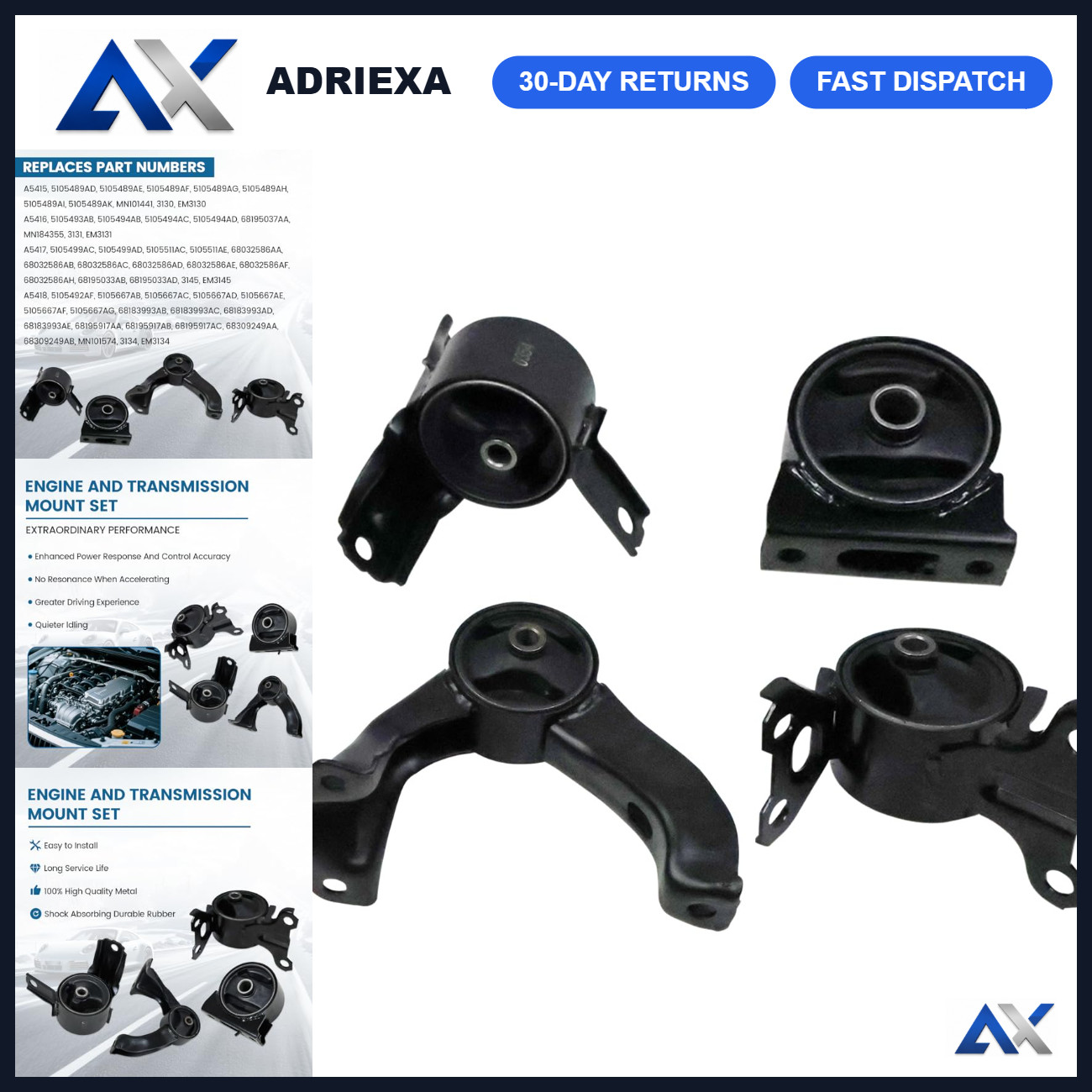 4PCS Engine Motor & Transmission Mount Kit for Jeep Compass Patriot Dodge Calibe 4PCS Engine Motor & Transmission Mount Kit for Jeep Compass Patriot Dodge Calibe