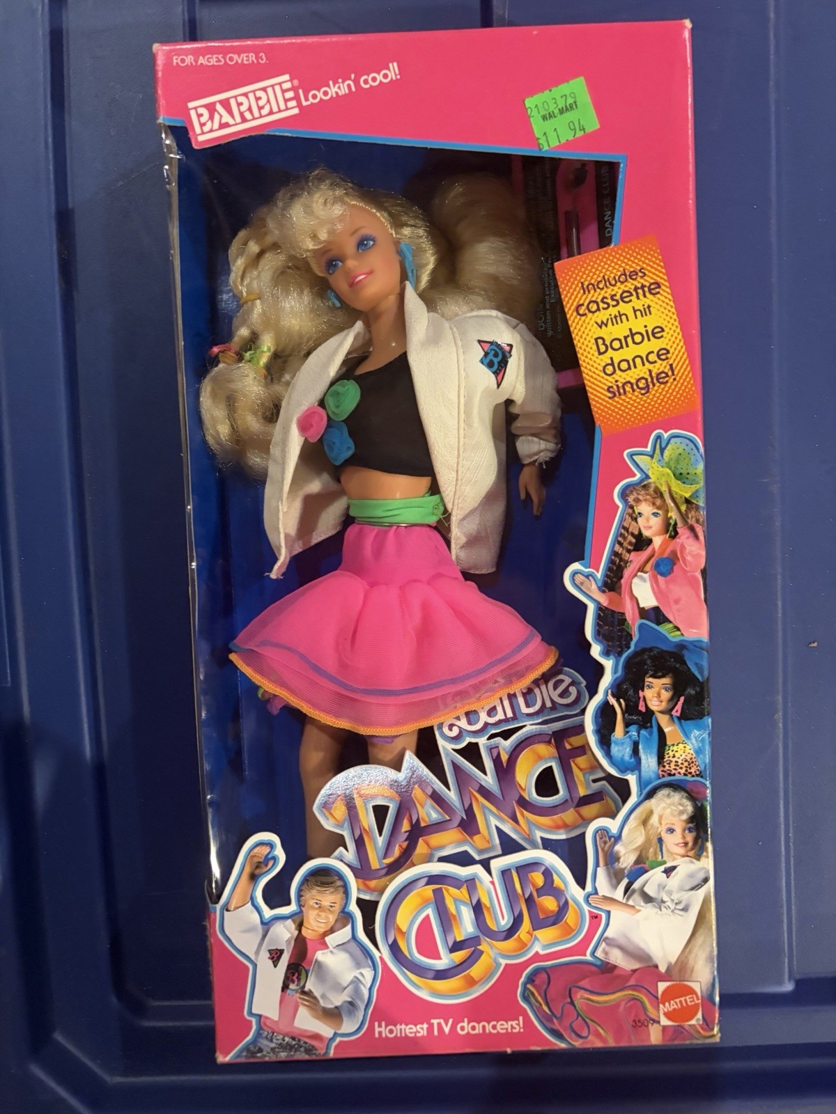 1989 DANCE CLUB BARBIE Doll Mattel #3509 Blonde BLUE EYES Vtg