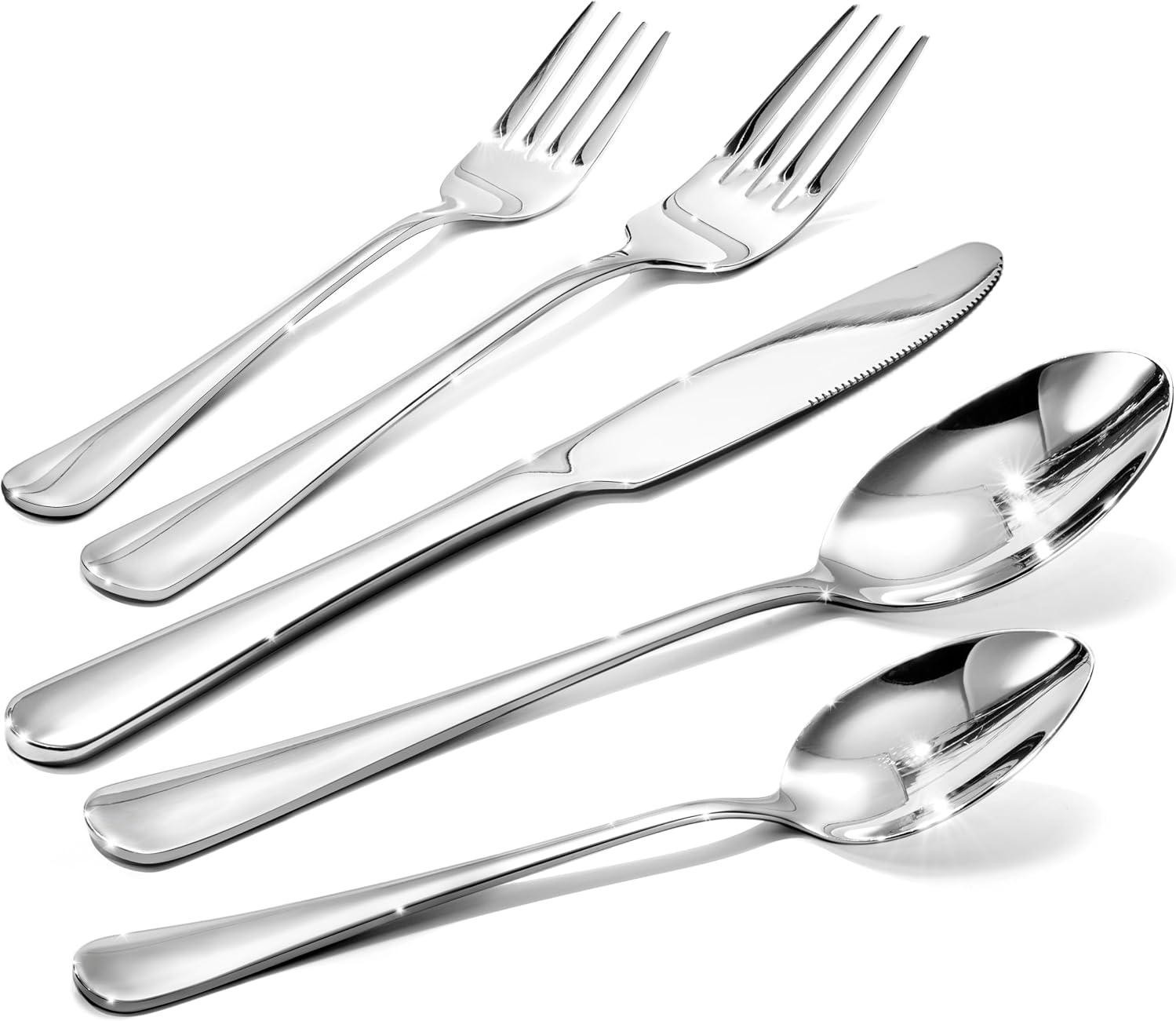 Silverware Set for 8, 40 Piece Heavy Duty 18/10 Stainless Steel Flatware Set