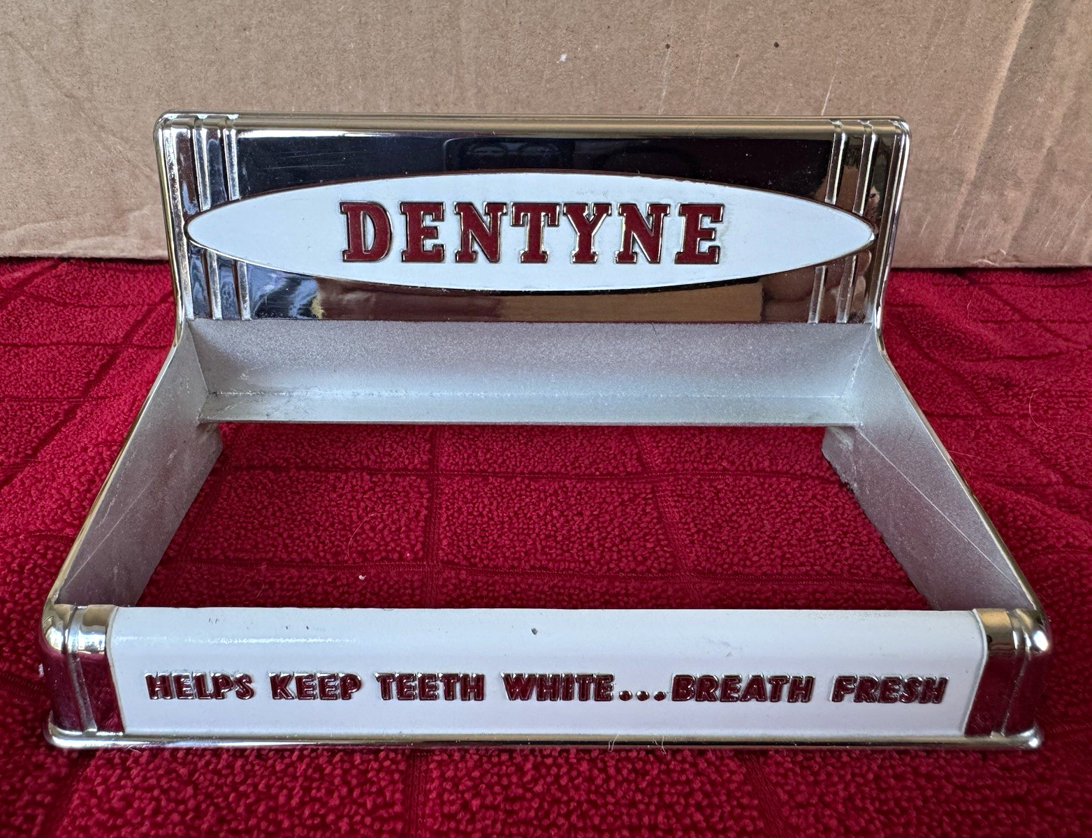 Vintage 1950s Dentyne Gum Countertop Store Display Rack NOS Metal Chrome D-25