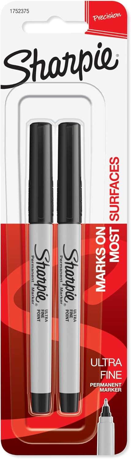 Permanent Markers, Ultra Fine Point, Black, 2 Count - Home, School, Office Permanent Markers, Ultra Fine Point, Black, 2 Count - Home, School, Office