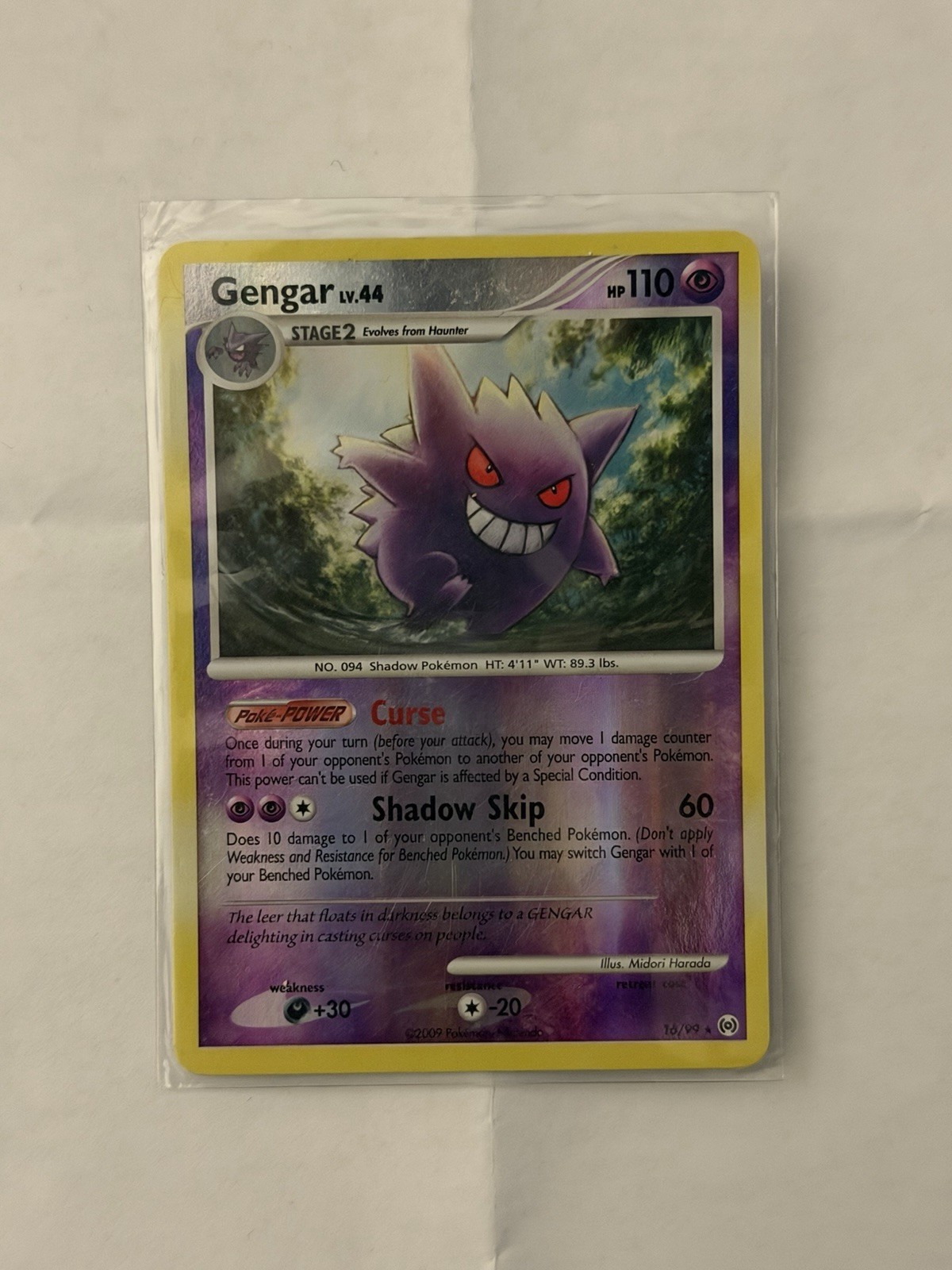 Pokémon TCG Gengar #016 Reverse Holo Foil Rare (RAW with sleeve) (NM)