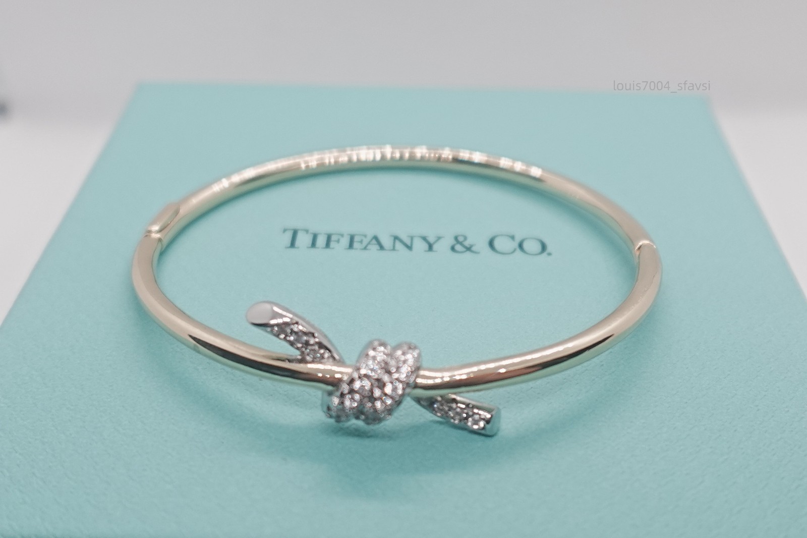 NewTlfany&CoKnot Bangle 18K&White Gold Diamond