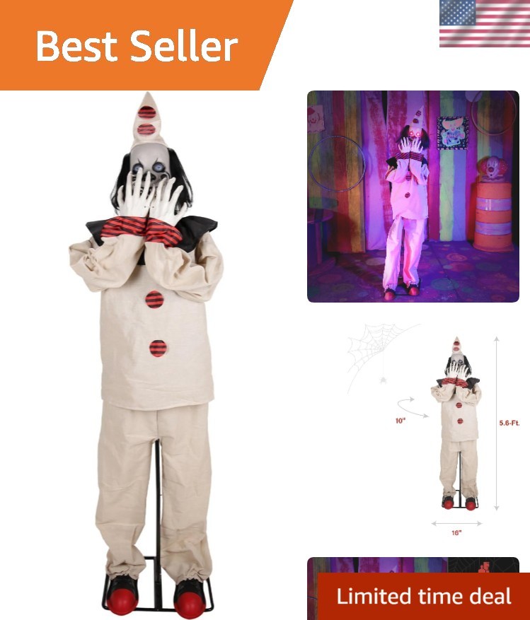 5.6-Ft. Pop-Up Clown Halloween Animatronic
