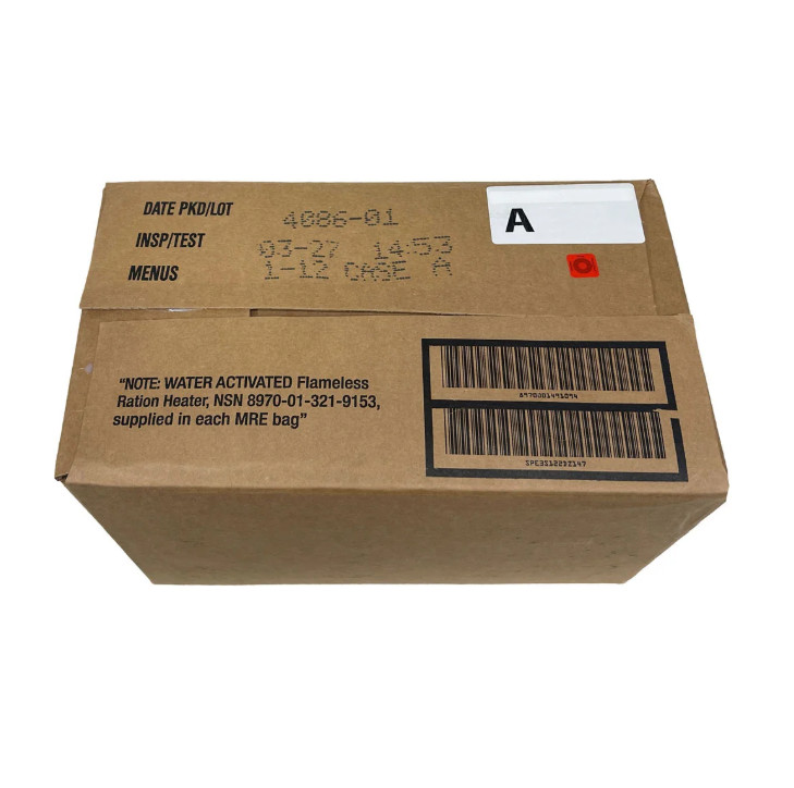 MRE U.S. Military Ready to Eat Meals INSP 2025 1, 2 or 48 Case