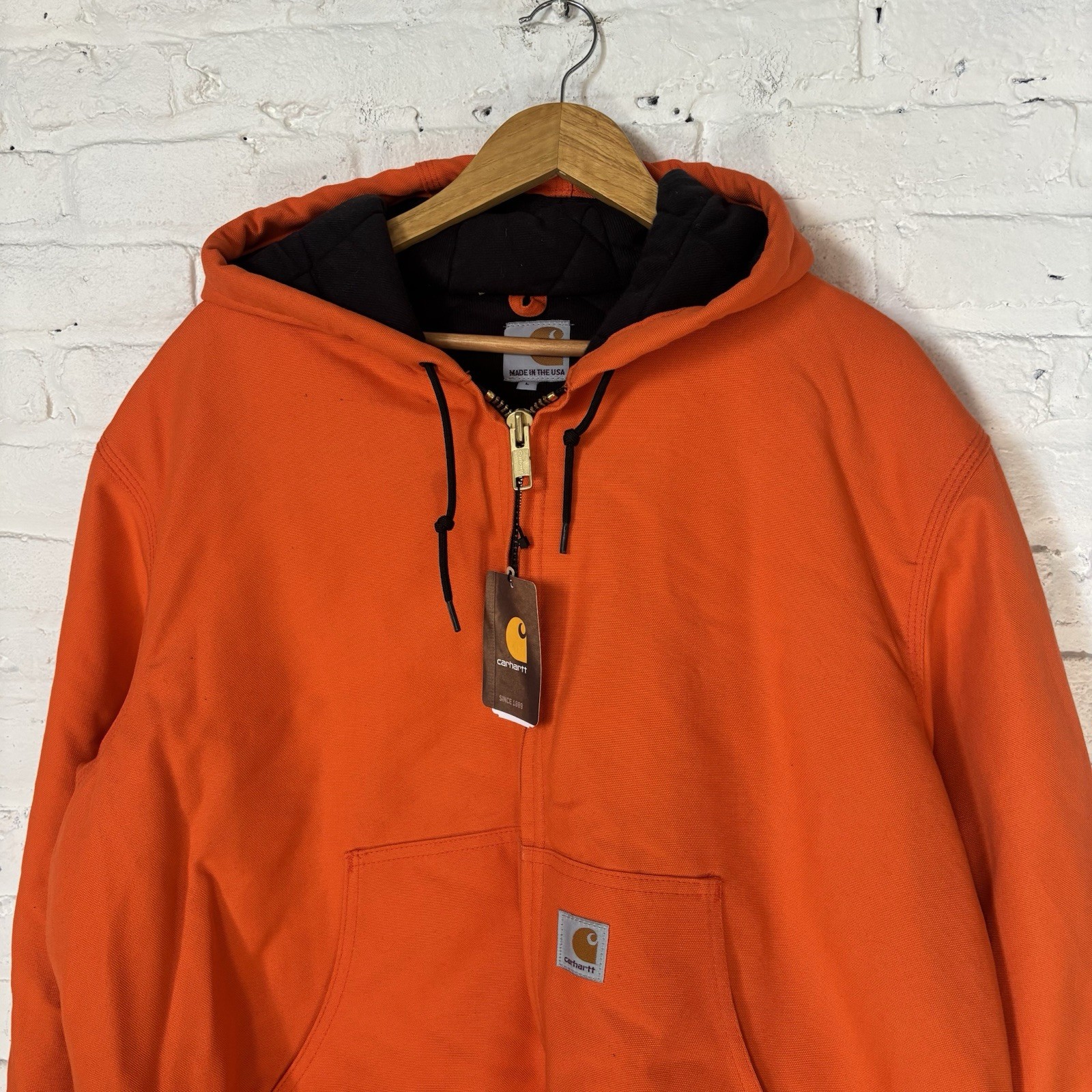 Vintage Carhartt Jacket Mens Large J140 BLZ Quilt Lined Blaze Orange USA w/ Tags