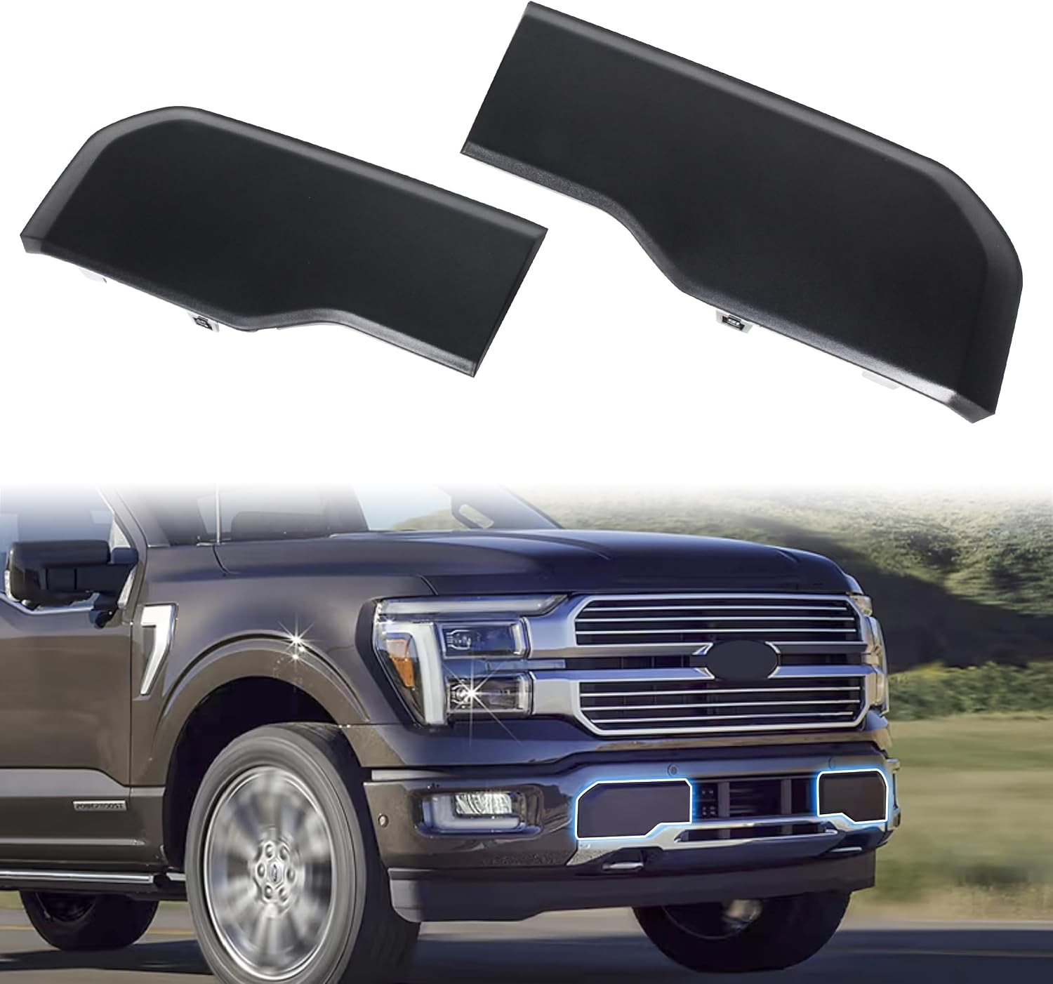 Front Bumper Guards Pads for 2024-2025 Ford F-150,Front Bumper Inserts Protectiv