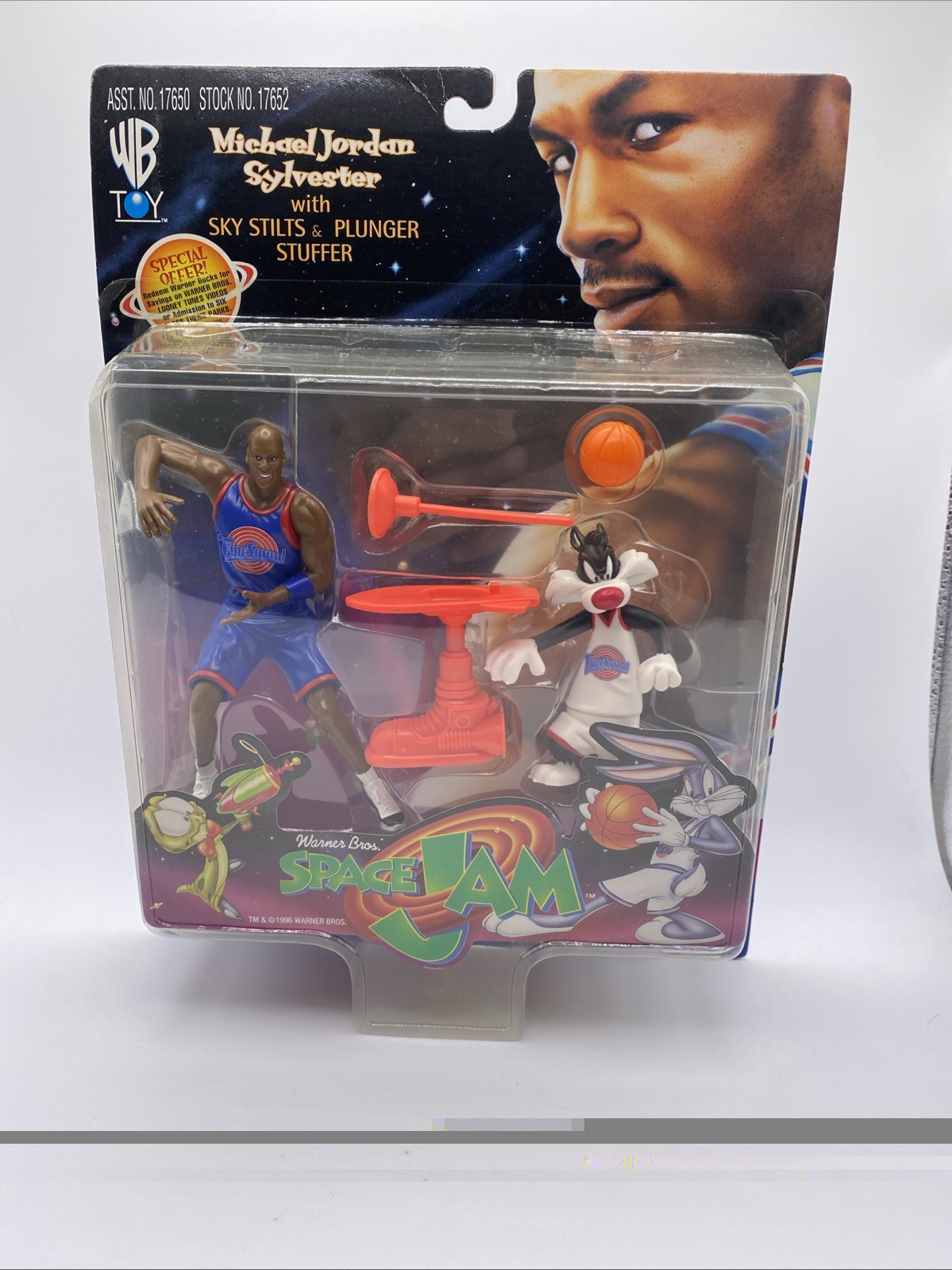 Vintage 1996 Space Jam WB Playmates Michael Jordan and Sylvester New Sealed