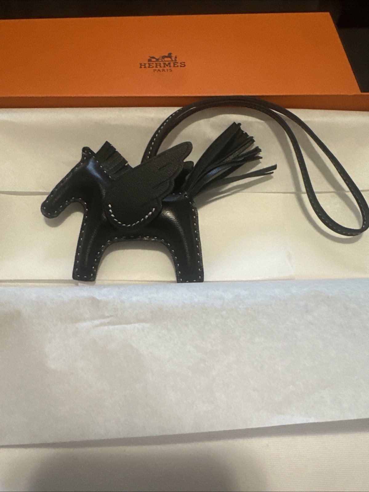 Hermès Rodeo Pegasus PM Bag Charm Black Noir Leather New Rare Bag Accessories