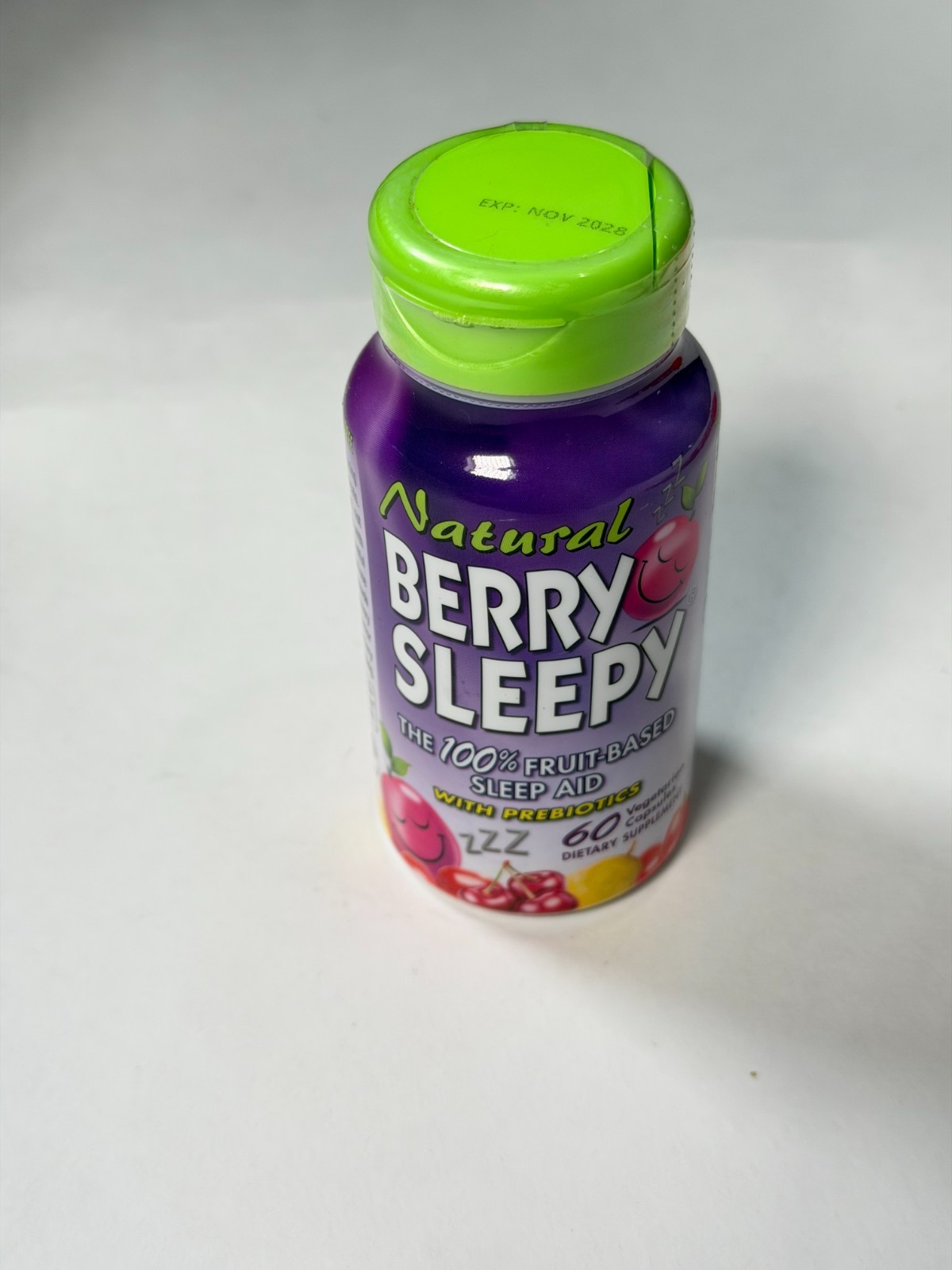 Natural Berry Sleepy 100% Fruit-based Sleep Aid with Prebiotics 60 Veggie Caps